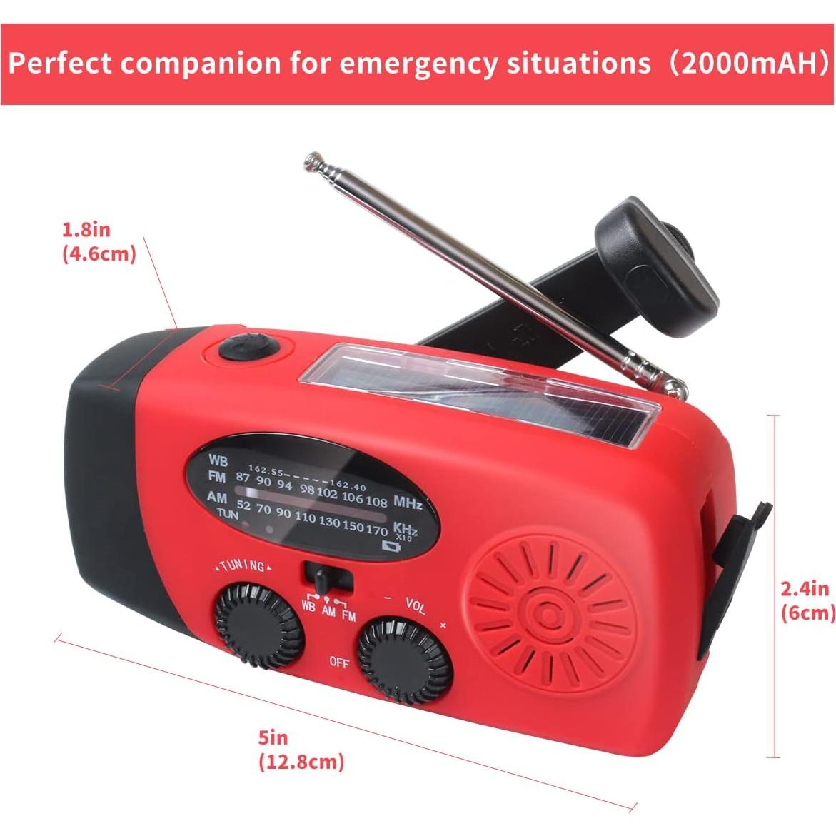Radio de Emergencia Solar Echainstar CRH 108 con Linterna LED 2000mAh
