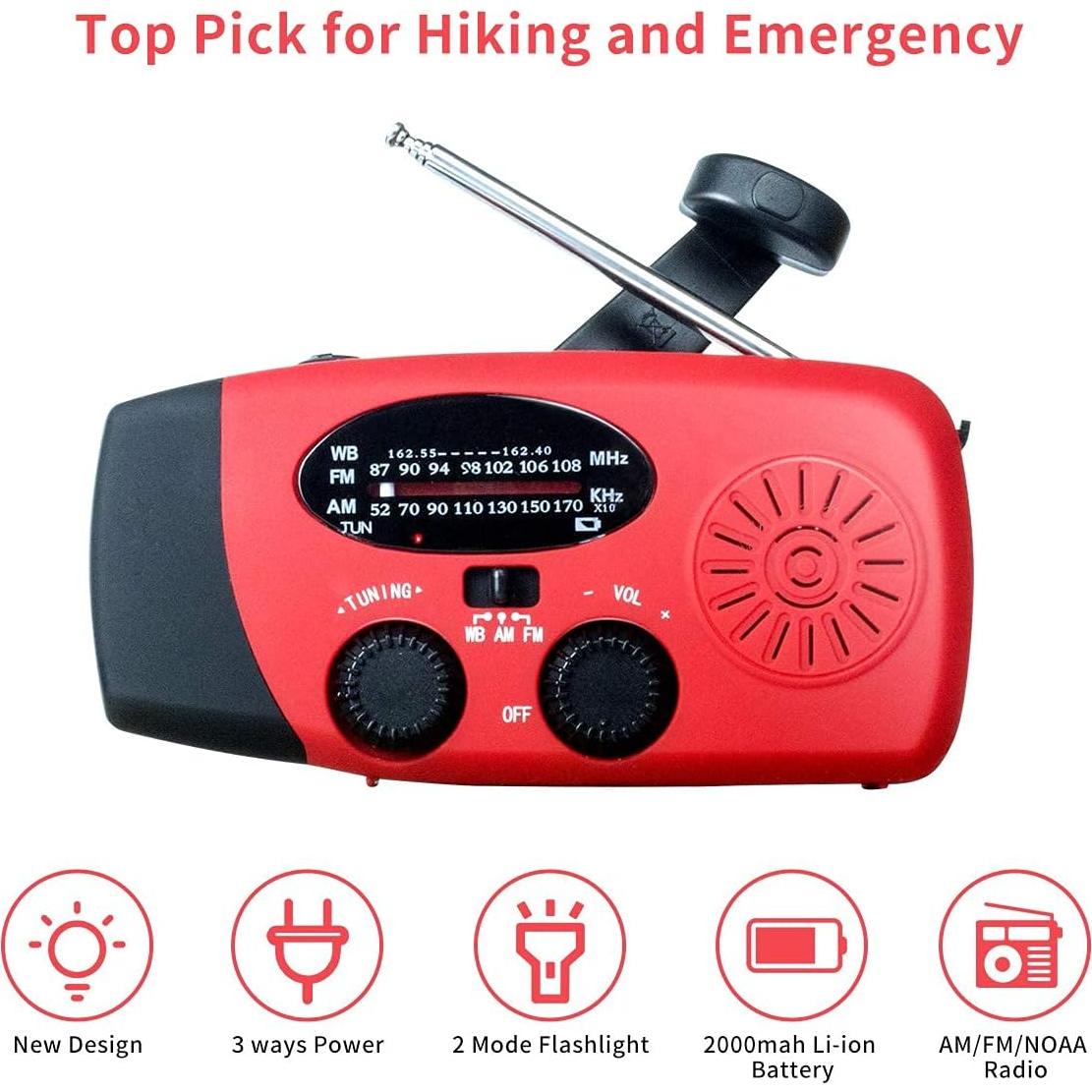 Radio de Emergencia Solar Echainstar CRH 108 con Linterna LED 2000mAh