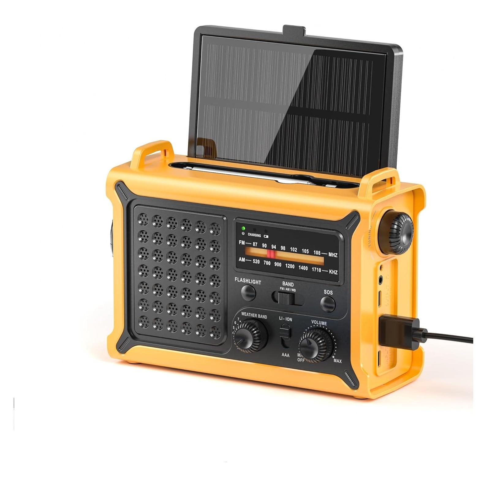 Radio Meteorológica Portátil NOAA AM FM Mesqool 12000mAh Solar