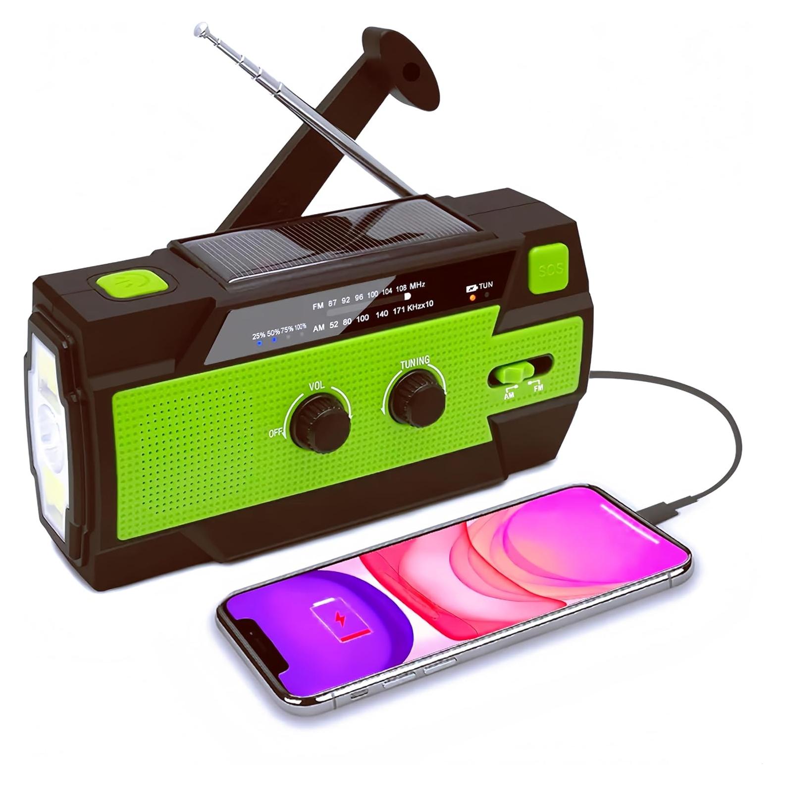 Radio Meteorológica Portátil MangePagar con Linternas LED y Alarma SOS