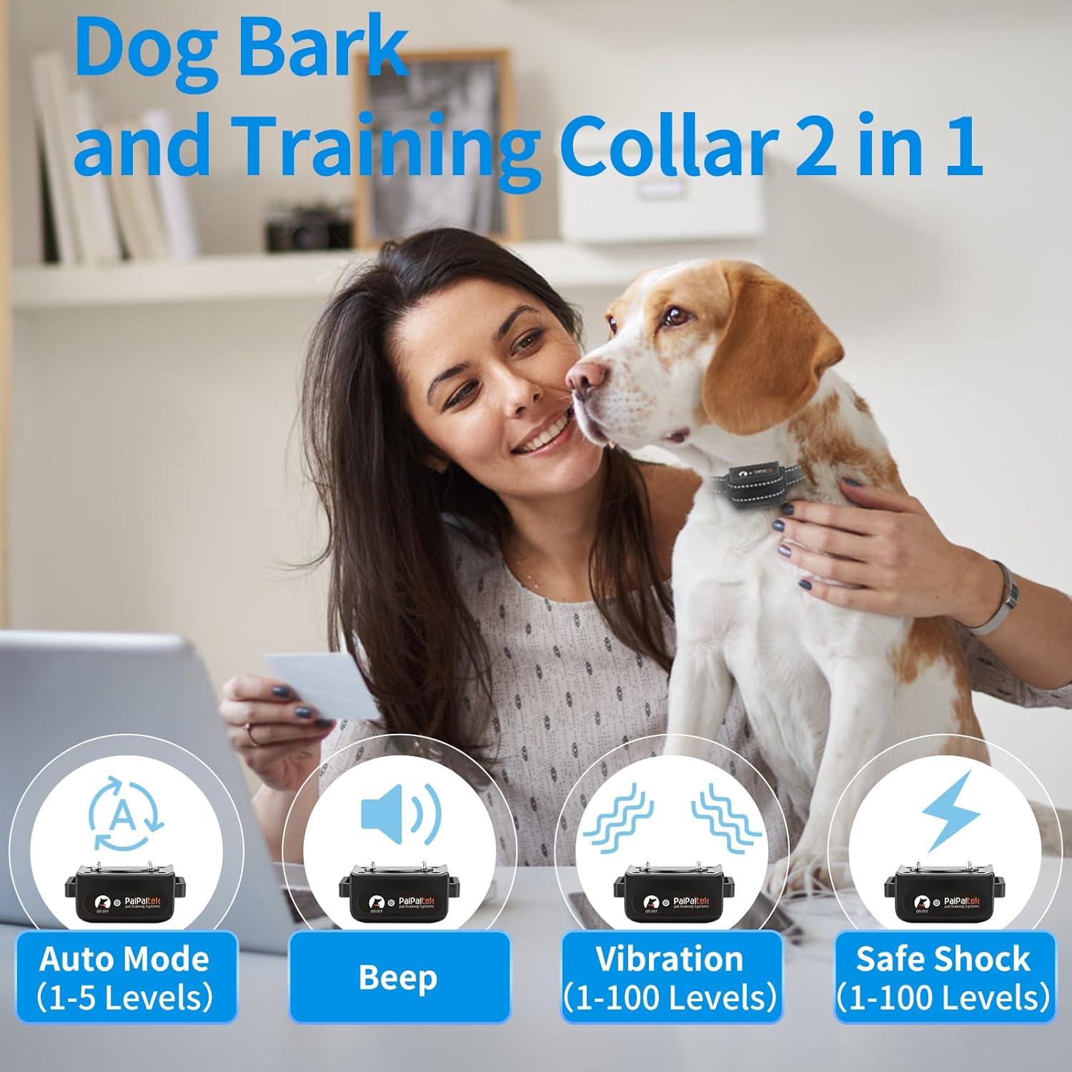 Collar Antibark y Entrenamiento PaiPaitek 2 en 1 - 1000m