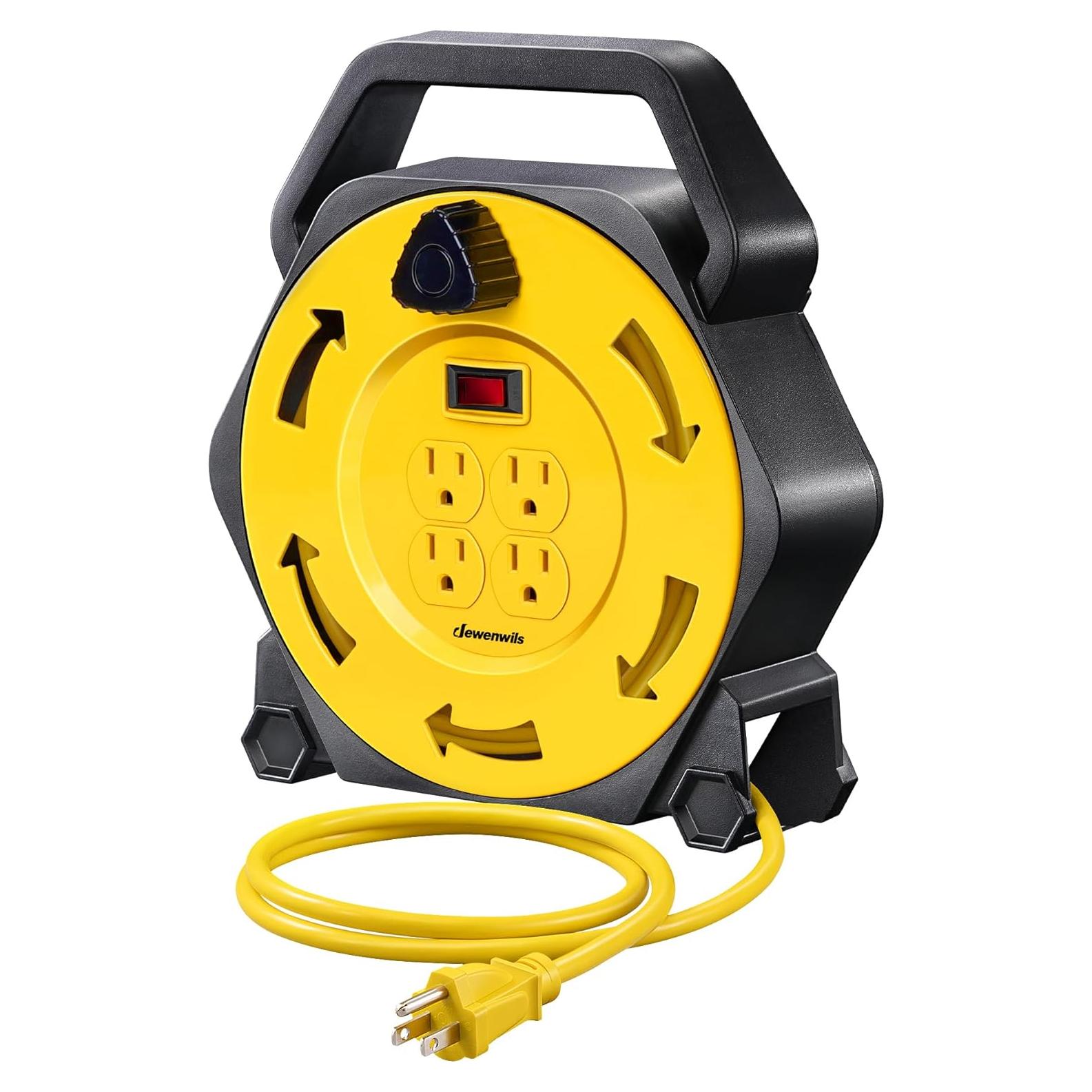 Carrete de Cable de Extensión DEWENWILS 7.62m 4 Salidas 13A