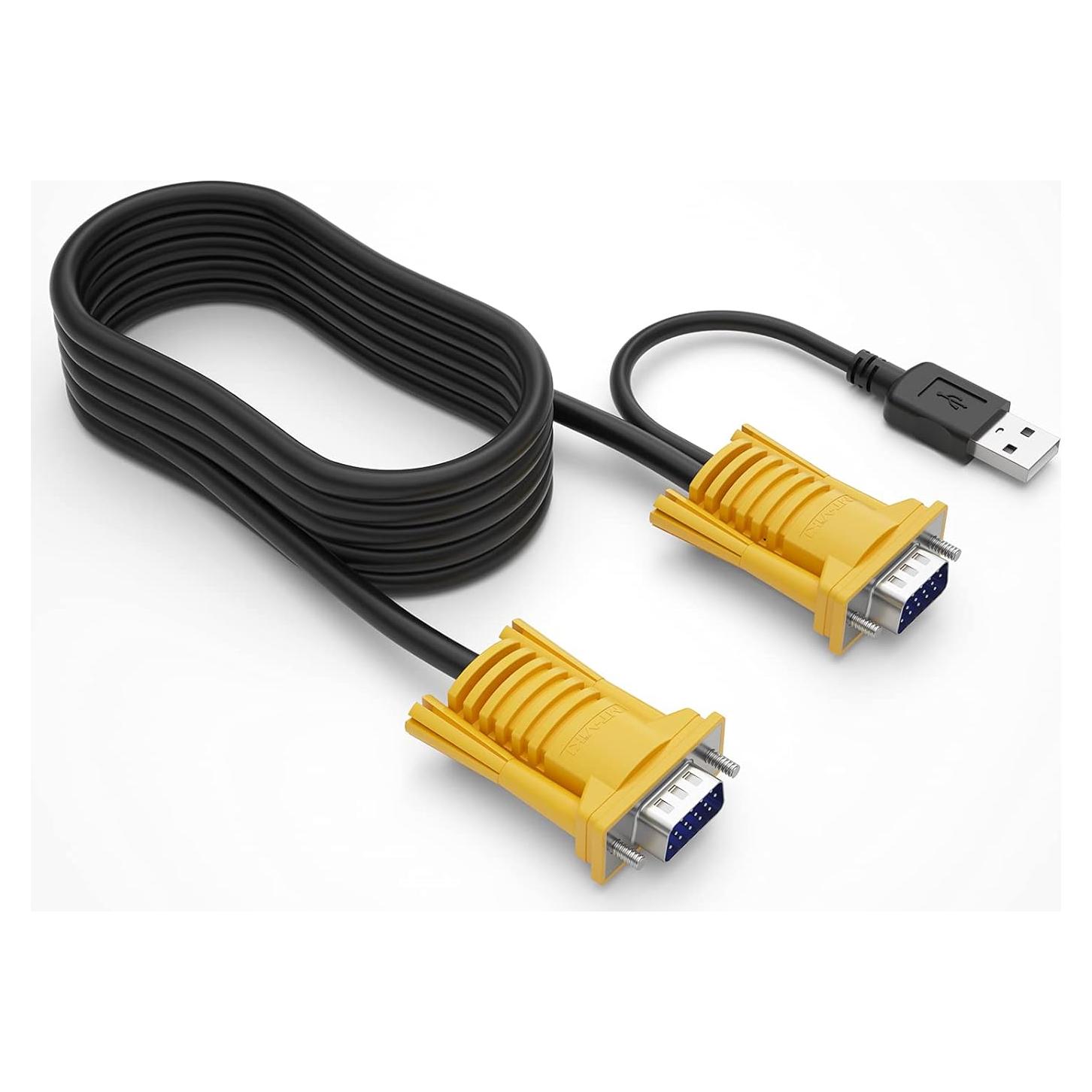 Cable KVM USB VGA 2 en 1 MT-VIKI 5m para Interruptor KVM