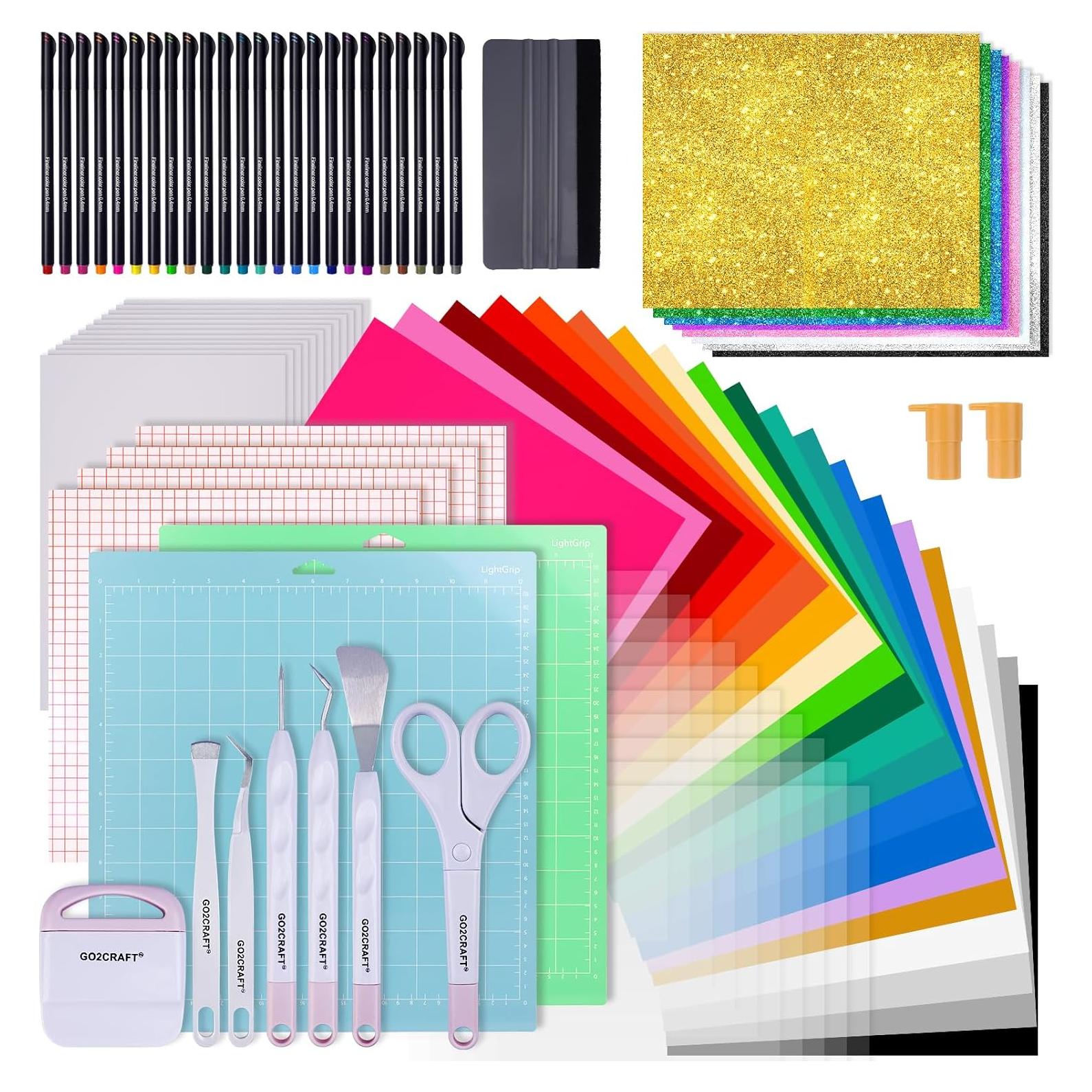 Kit de Accesorios para Cricut GO2CRAFT 90 Piezas Vinilo y Herramientas