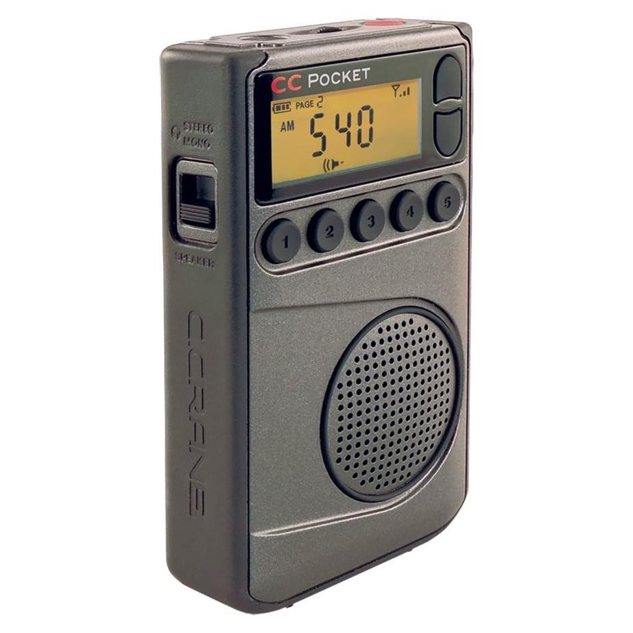 Radio de bolsillo C.Crane CC Pocket AM/FM NOAA con Reloj