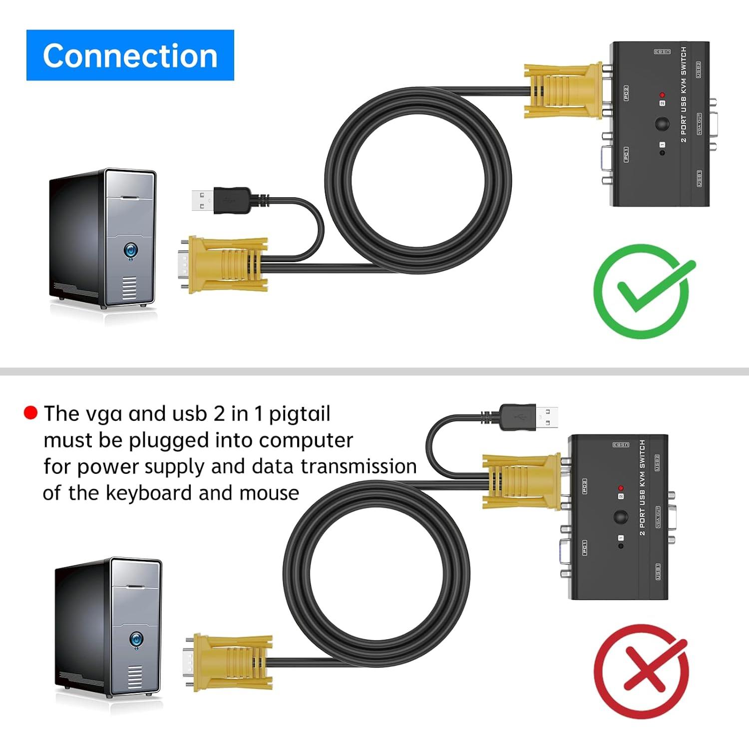 Interruptor KVM LCD 17" Rack 8 Puertos + 2 Cables KVM VGA