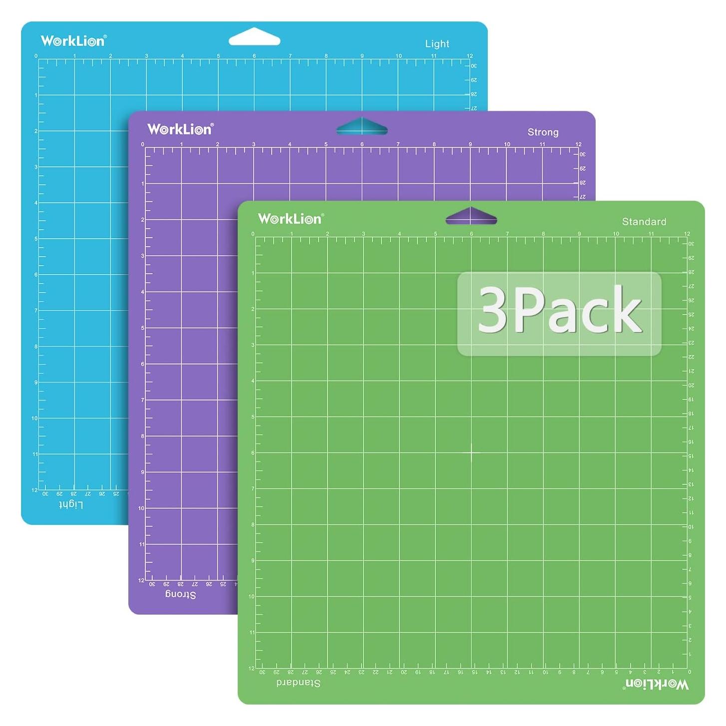 Mat de Corte WORKLION 30,5x30,5 cm para Cricut - 3 Mats Adhesivos