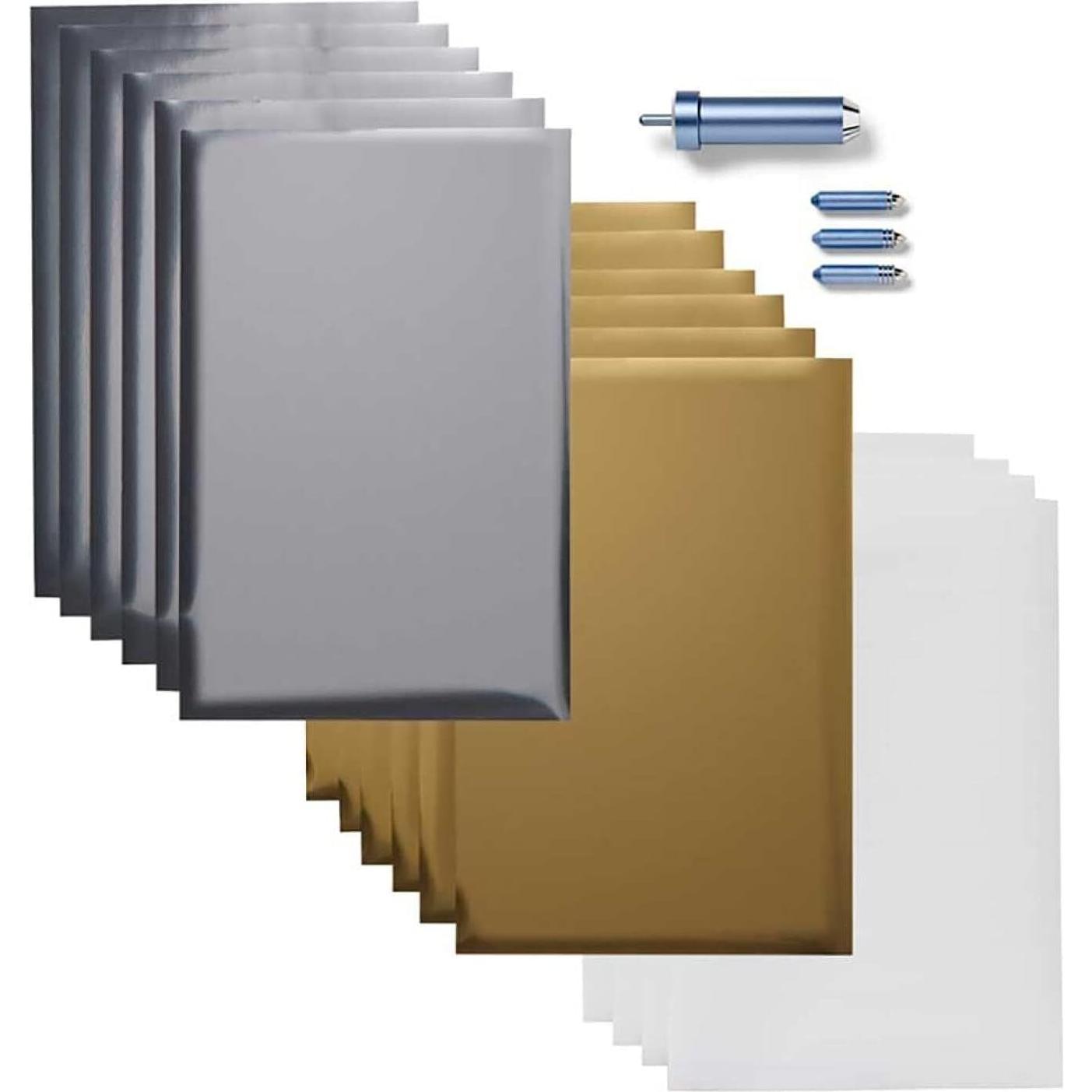 Kit de Transferencia de Foil Cricut - 12 Hojas Oro y Plata