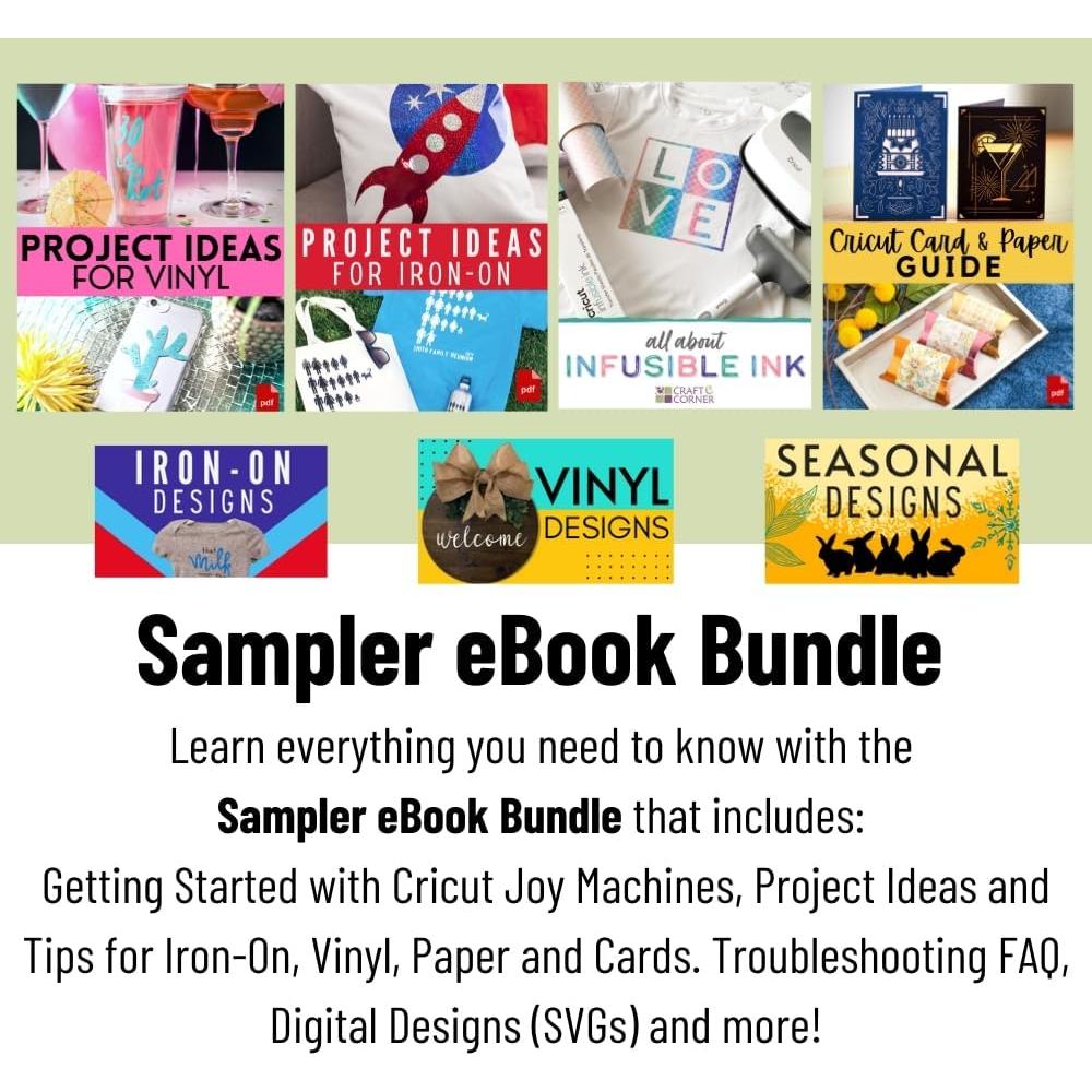 Ultimate All-in-One Materials and Accessories Bundle - 55+ Piece Beginner Sampler Material Kit Joy Cutting Machines - Vinyl Rolls, HTV, Card Making Packs, Pens, Tools & Cutting Mats