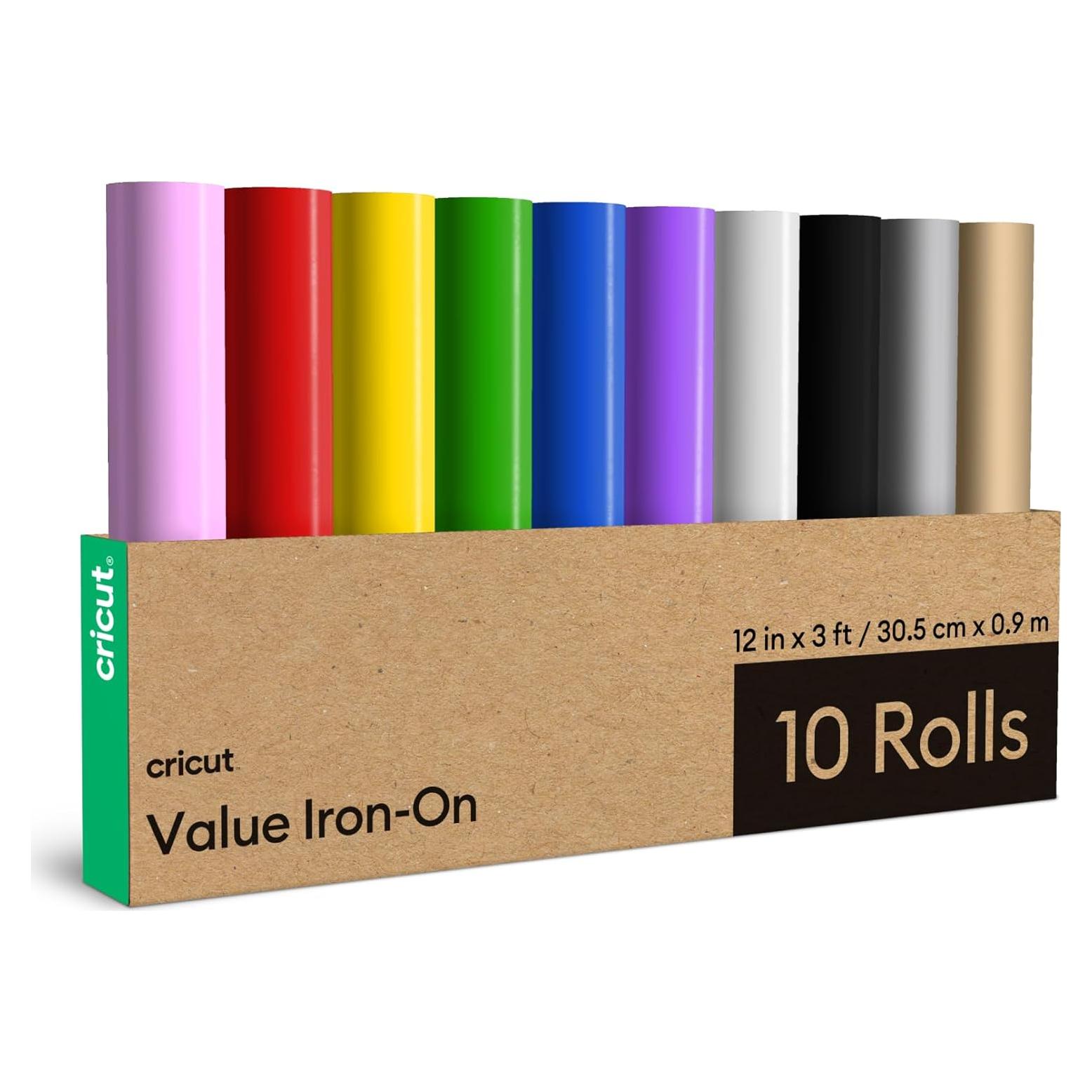 Vinilo de Transferencia de Calor Cricut Valor Plancha 10 Rollos 30.5x0.91m