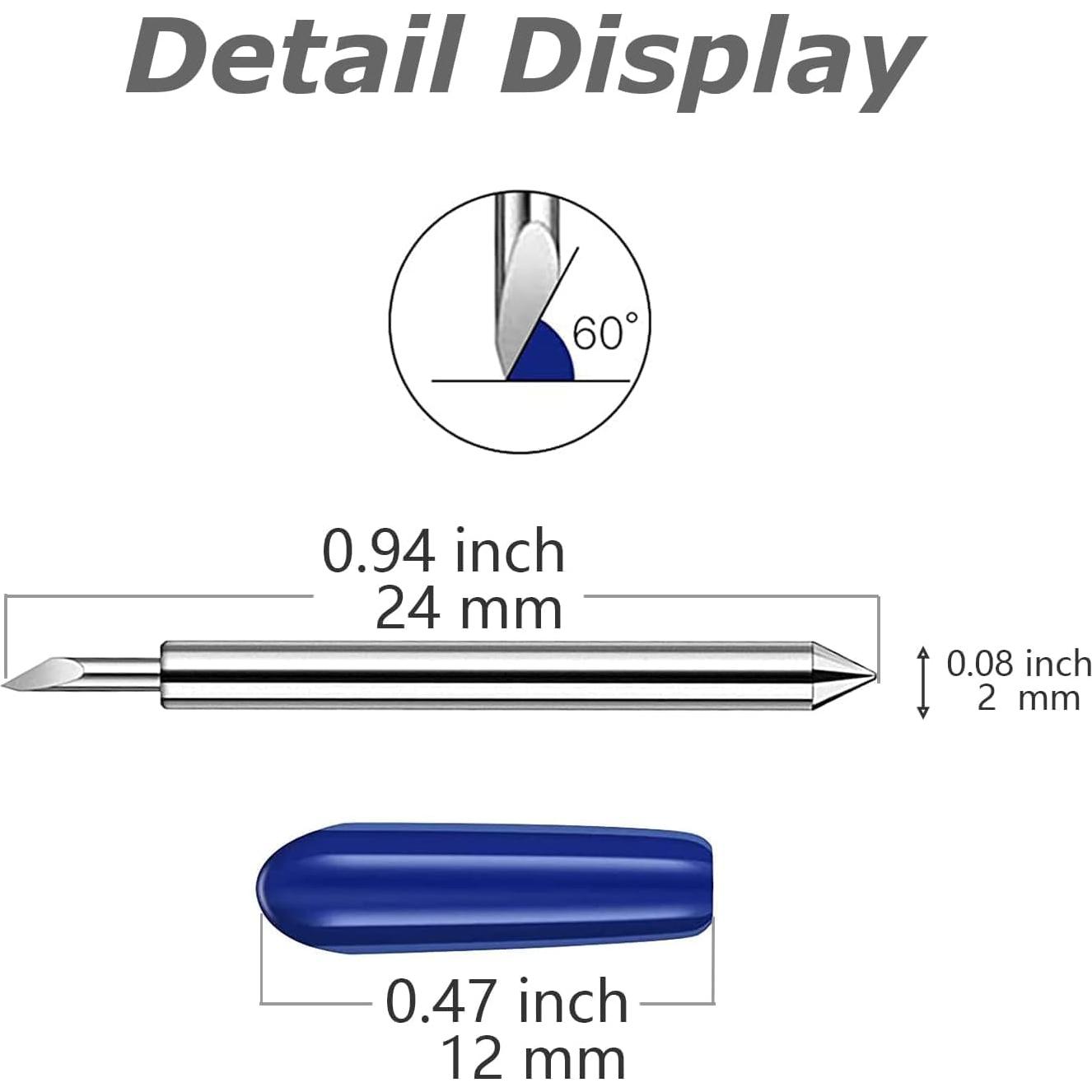 30 Cuchillas de Corte Profundo AUNKZL 60 Grados para Cricut