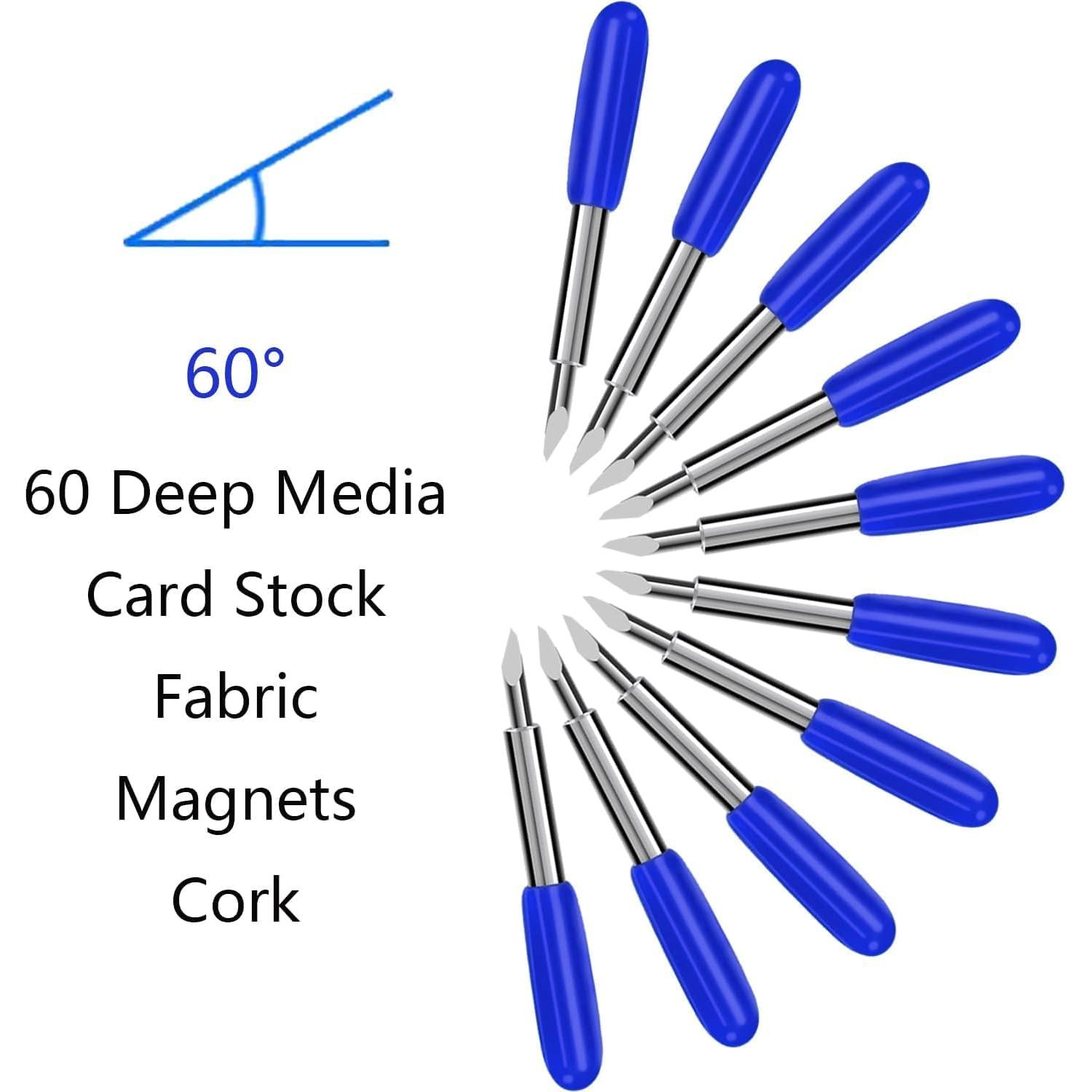 30 Cuchillas de Corte Profundo AUNKZL 60 Grados para Cricut