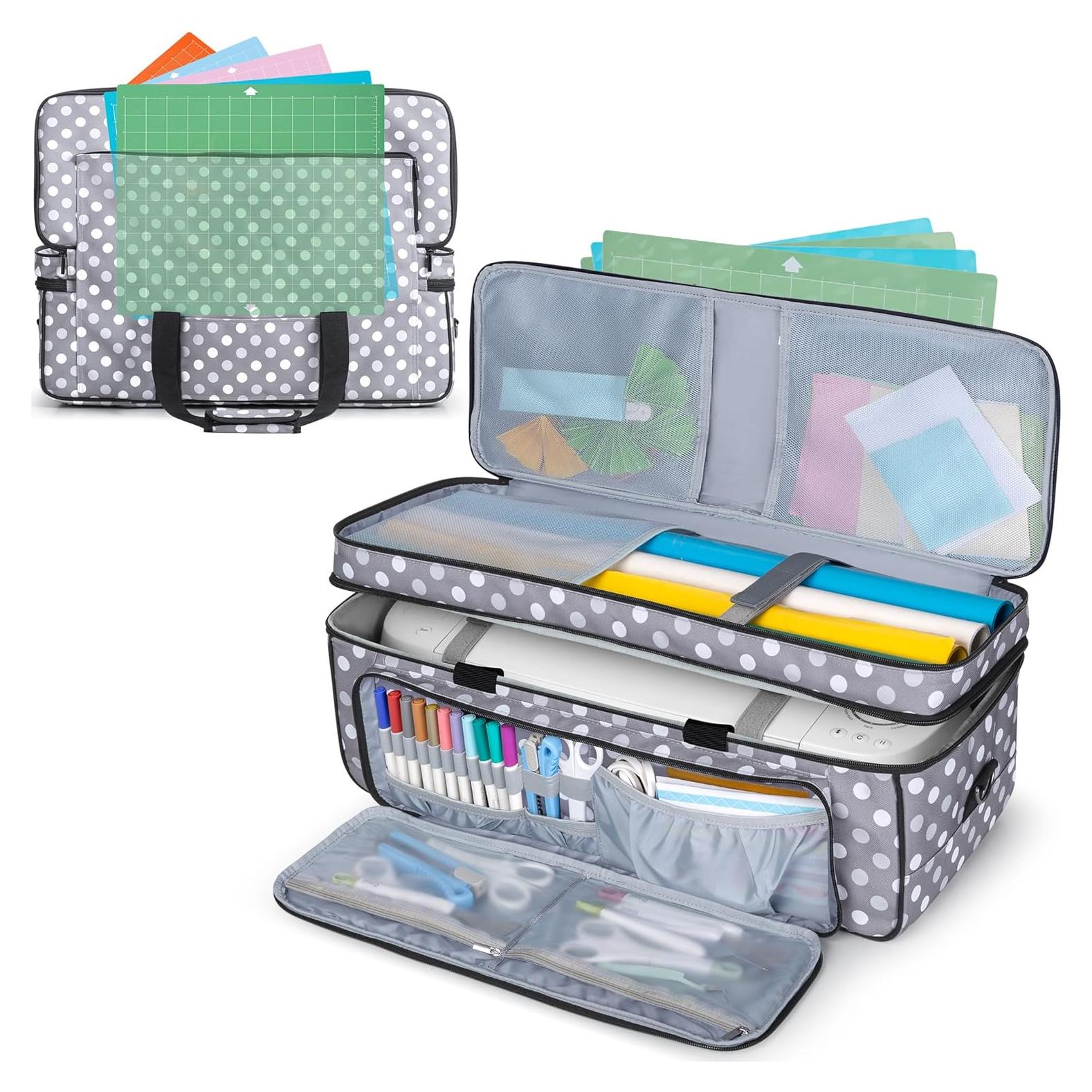 Funda de Doble Capa LUXJA para Cricut Maker y Explore - Puntos Grises