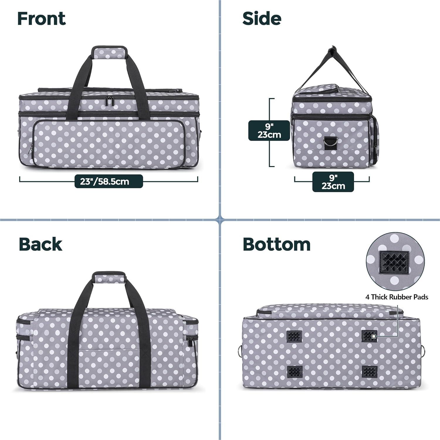 Funda de Doble Capa LUXJA para Cricut Maker y Explore - Puntos Grises