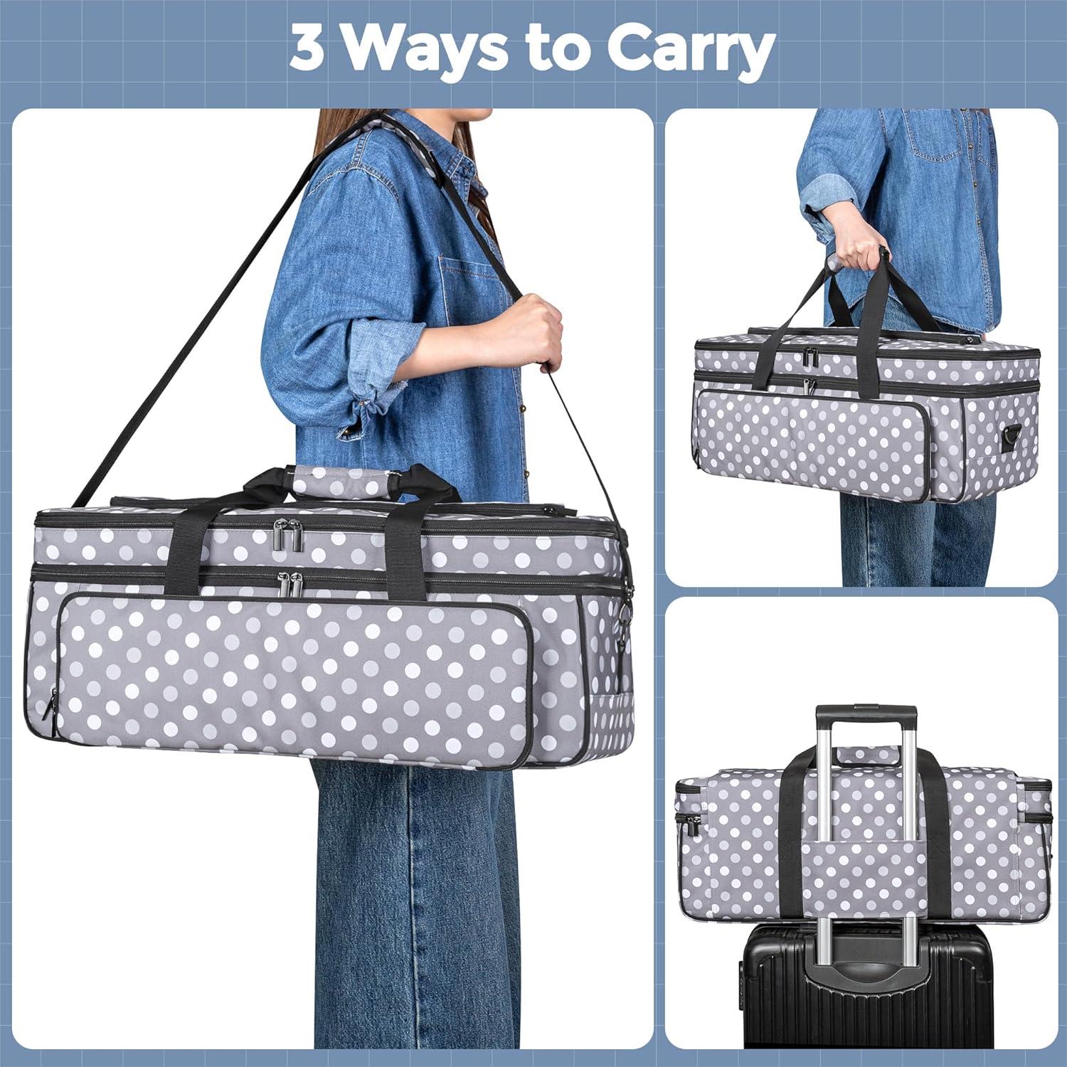 Funda de Doble Capa LUXJA para Cricut Maker y Explore - Puntos Grises