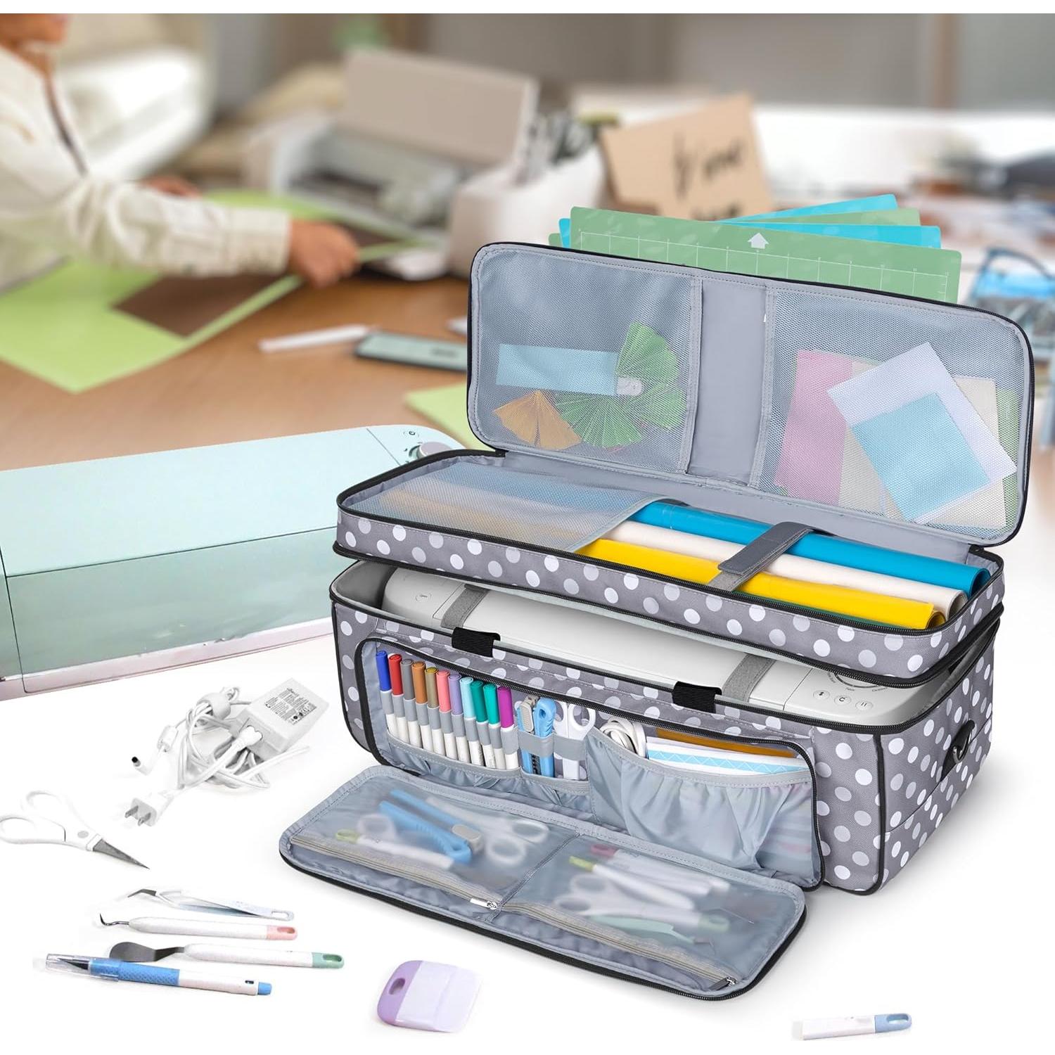 Funda de Doble Capa LUXJA para Cricut Maker y Explore - Puntos Grises