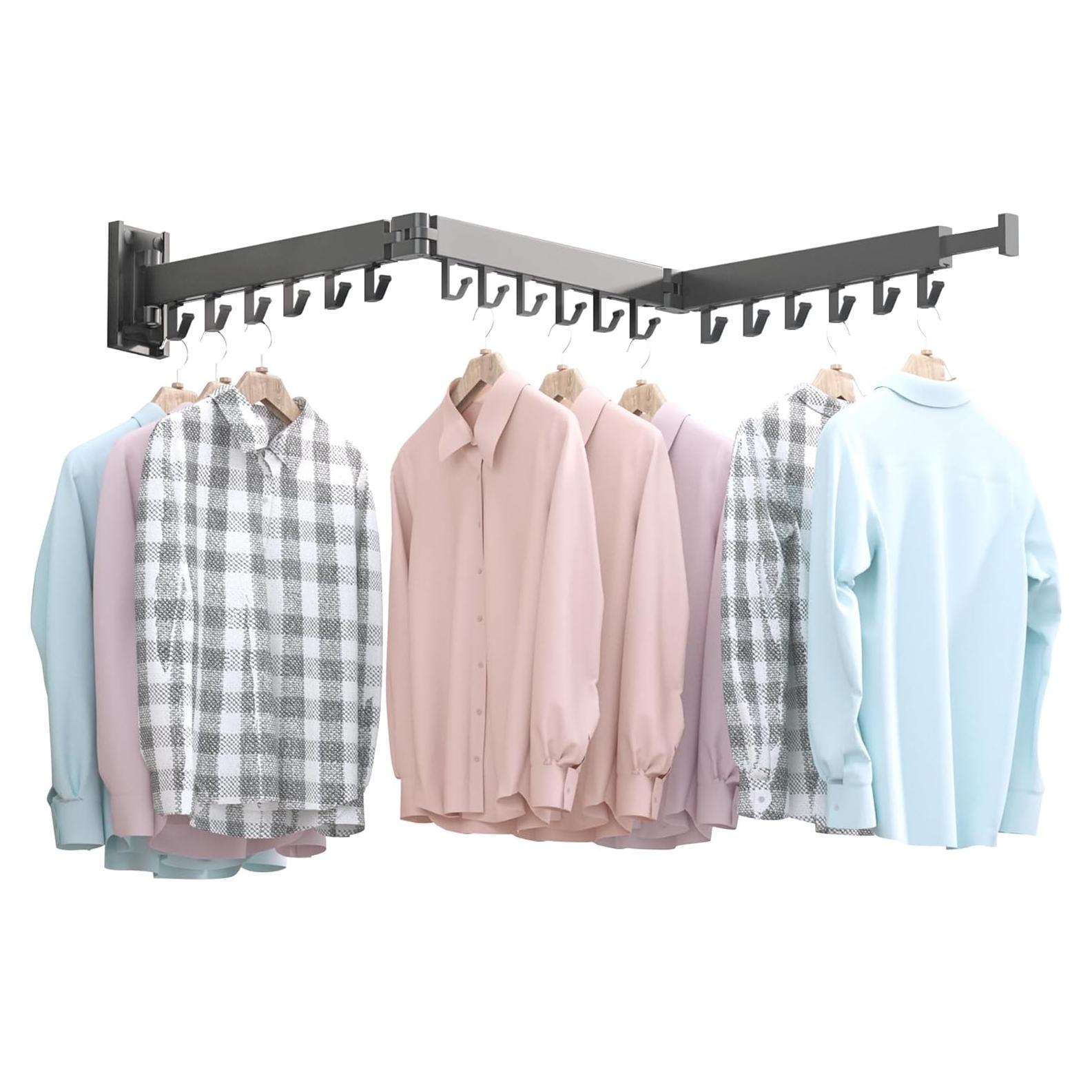 Estante Plegable para Secar Ropa BOQORAD Negro 100kg