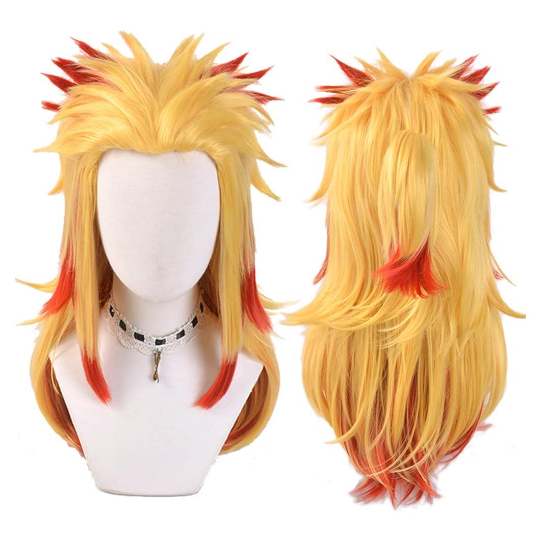 Peluca Rengoku Kyoujurou Kimetsu no Yaiba Sintética