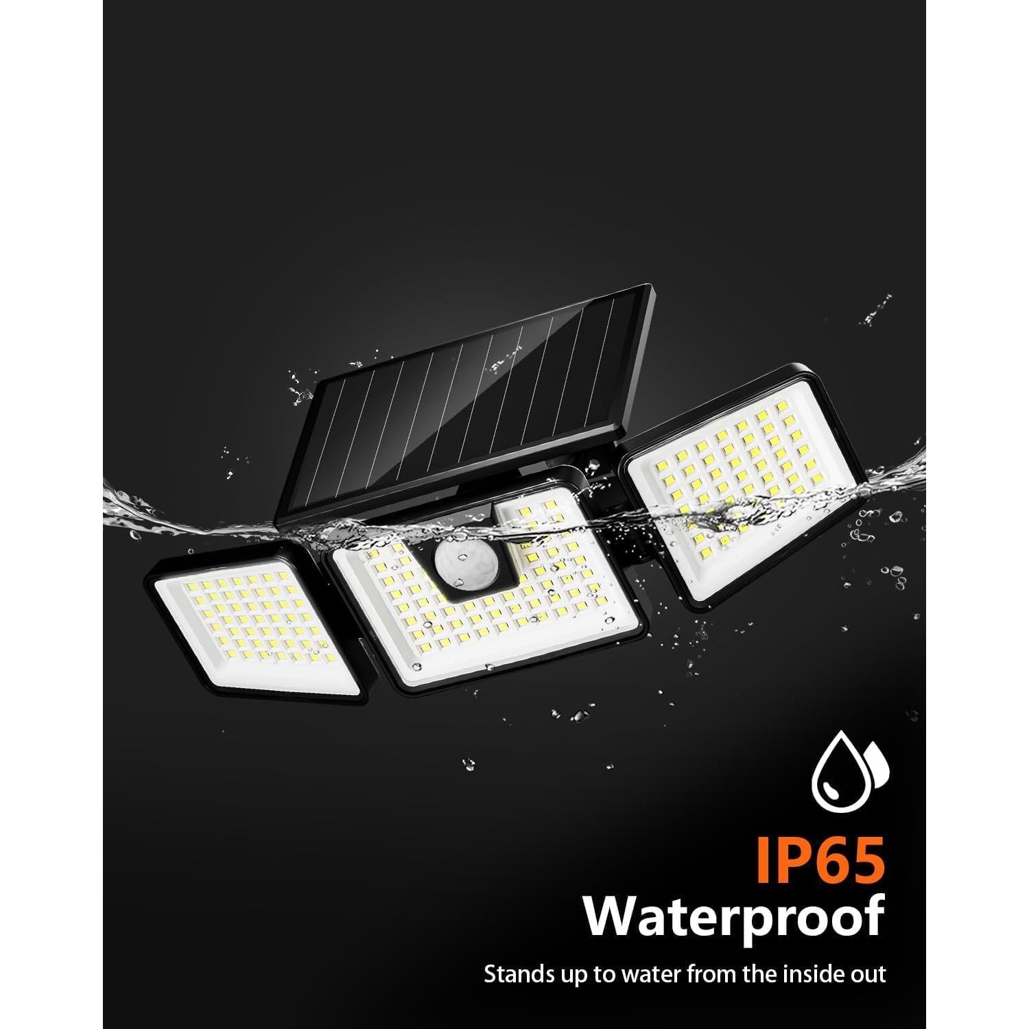 Luces Solares INCX 3 Cabezas con Sensor de Movimiento IP65