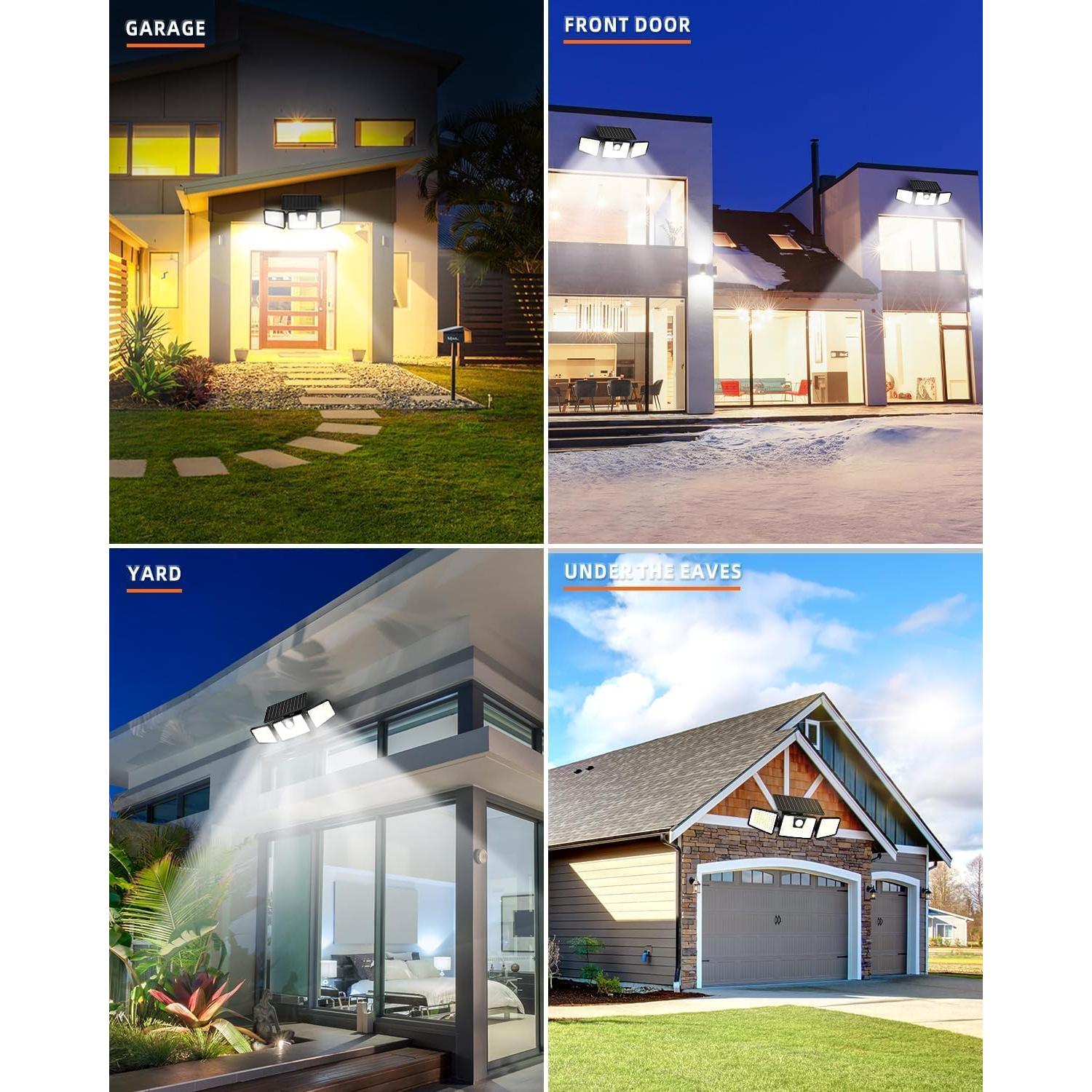 Luces Solares INCX 3 Cabezas con Sensor de Movimiento IP65