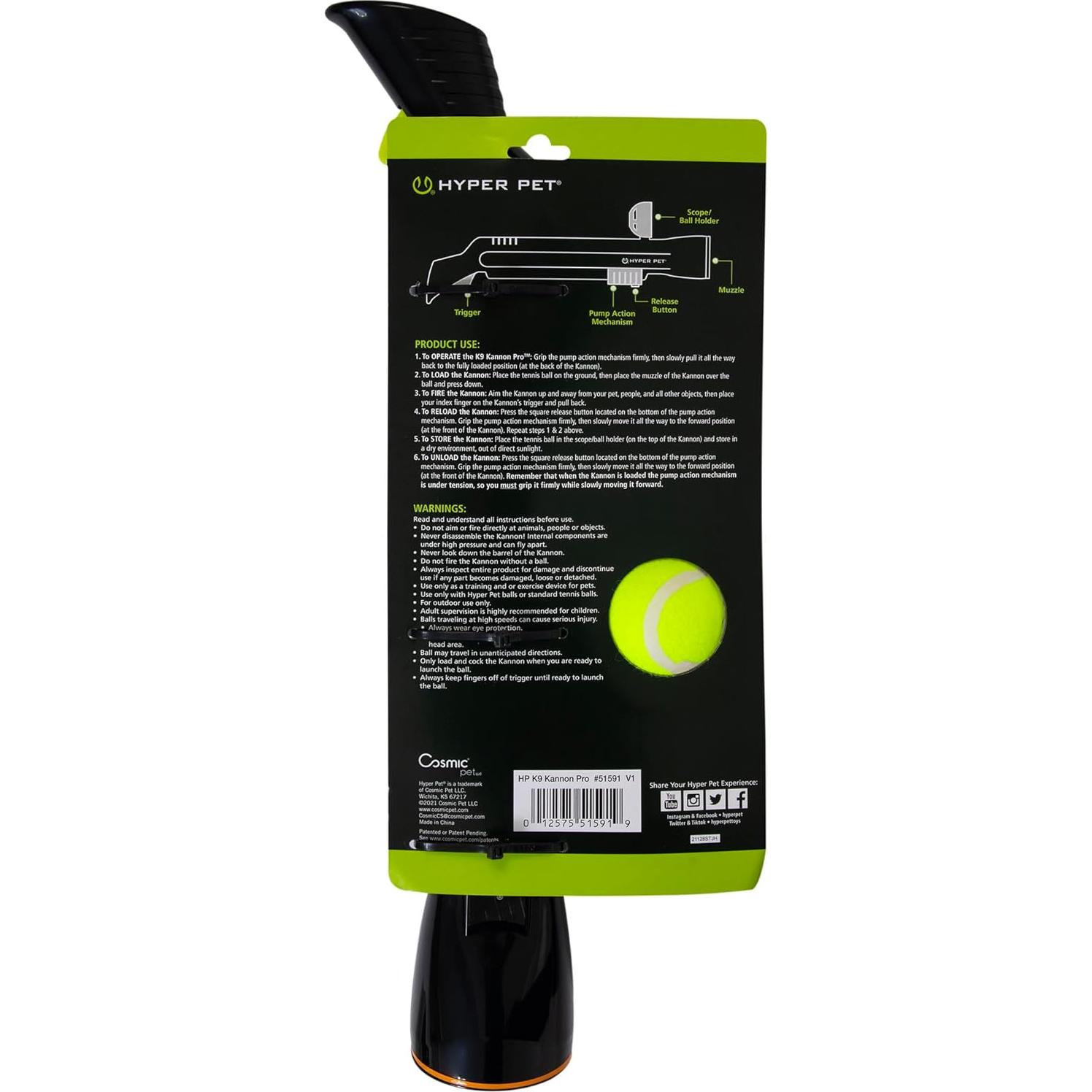 Lanzador de Pelotas Hyper Pet K9 Kannon Pro - Sin Manos