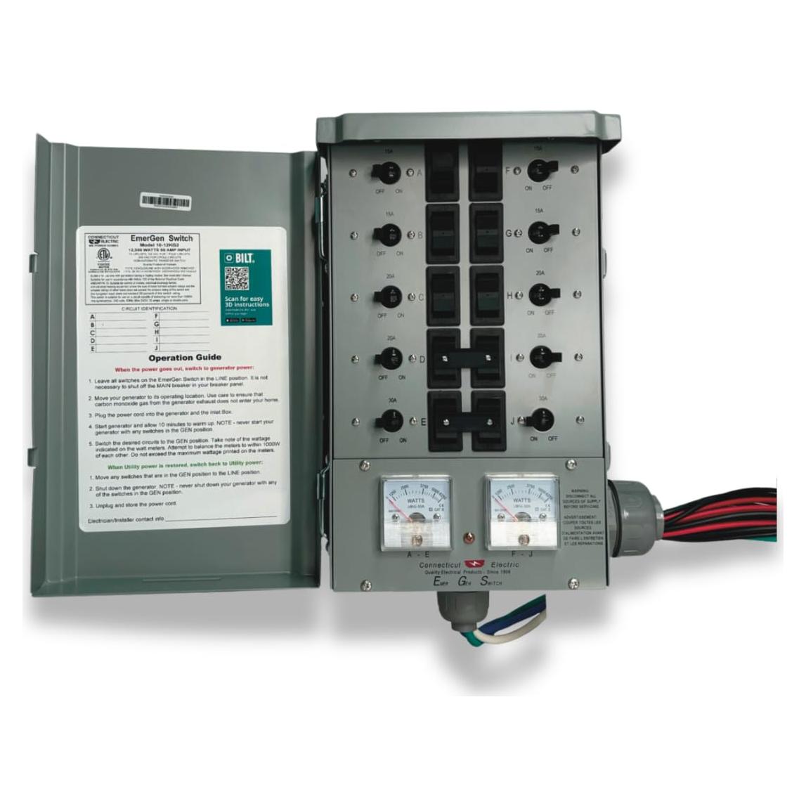 Interruptor de Transferencia Connecticut Electric 50A 10 Circuitos