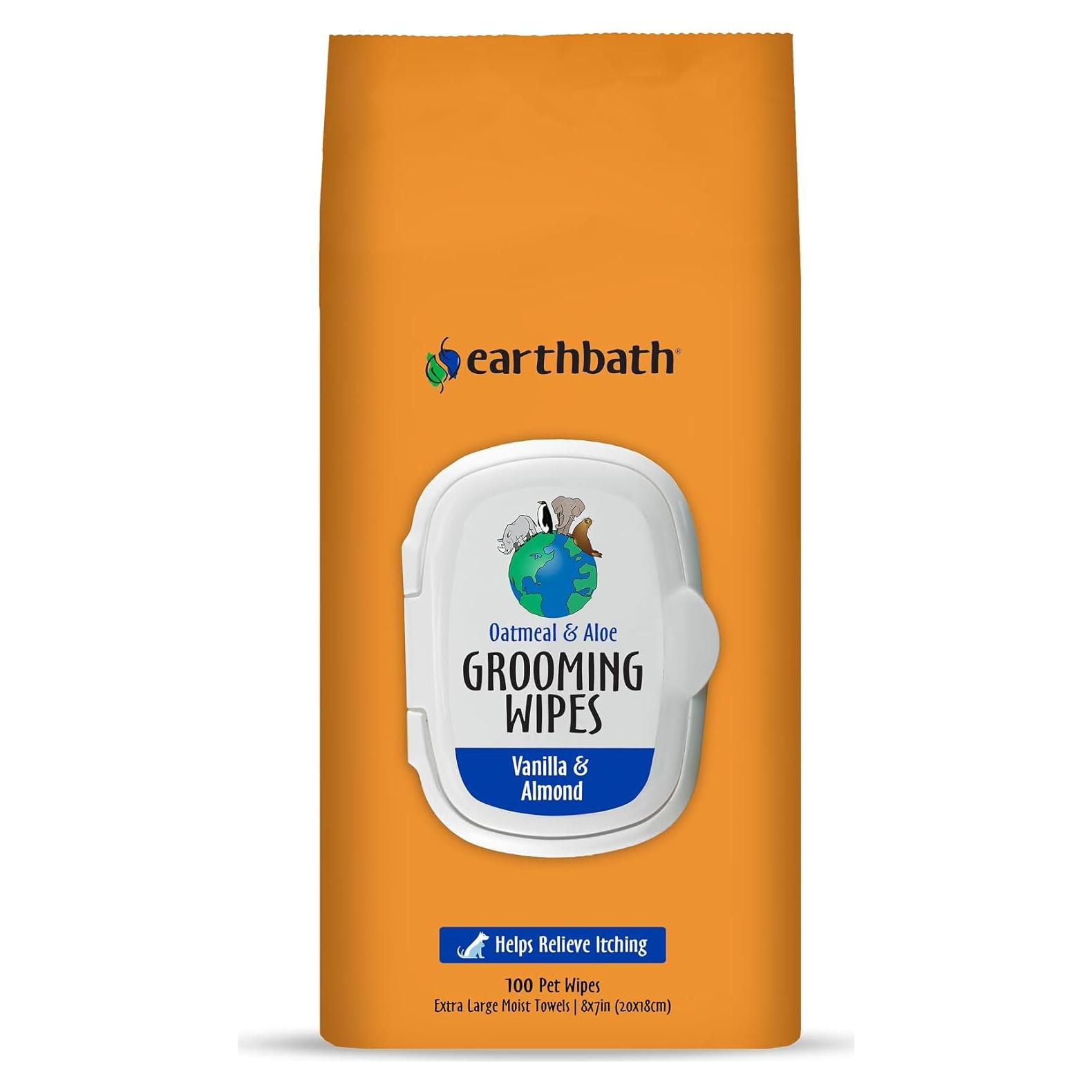 Toallitas para Perros earthbath 100 Contenido Vainilla y Almendra