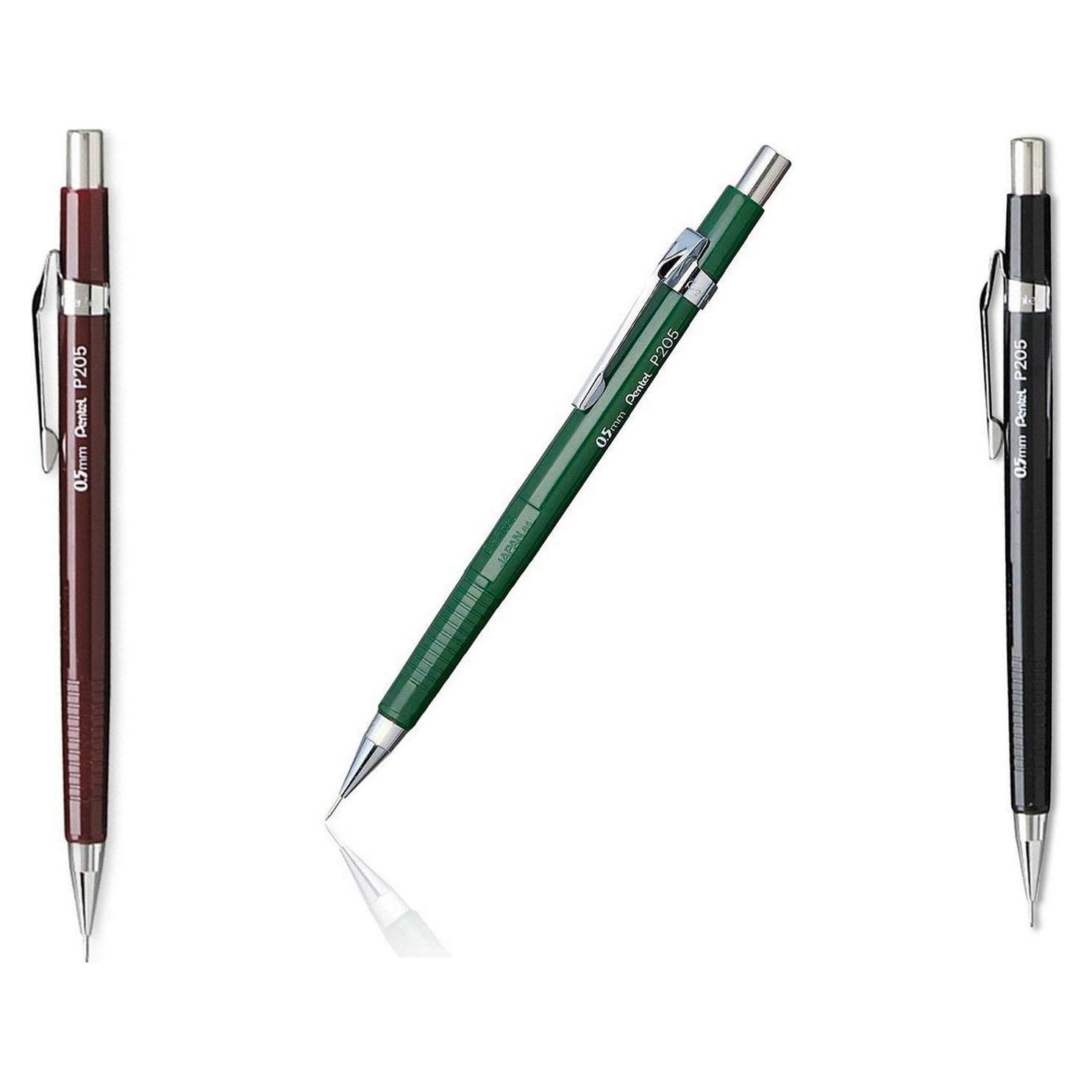 Paquete de 3 Lápices Automáticos Pentel P205 0.5mm Colores