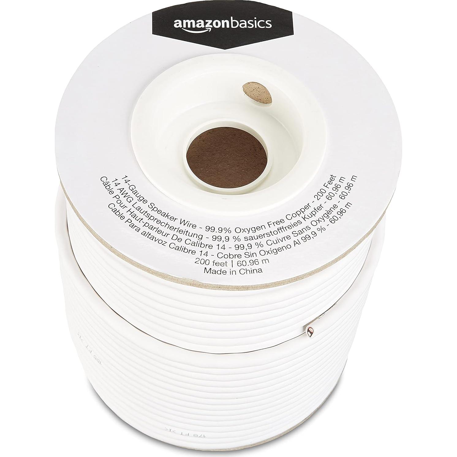 Cable de Altavoz Amazon Basics 14 AWG 60.96 m Cobre