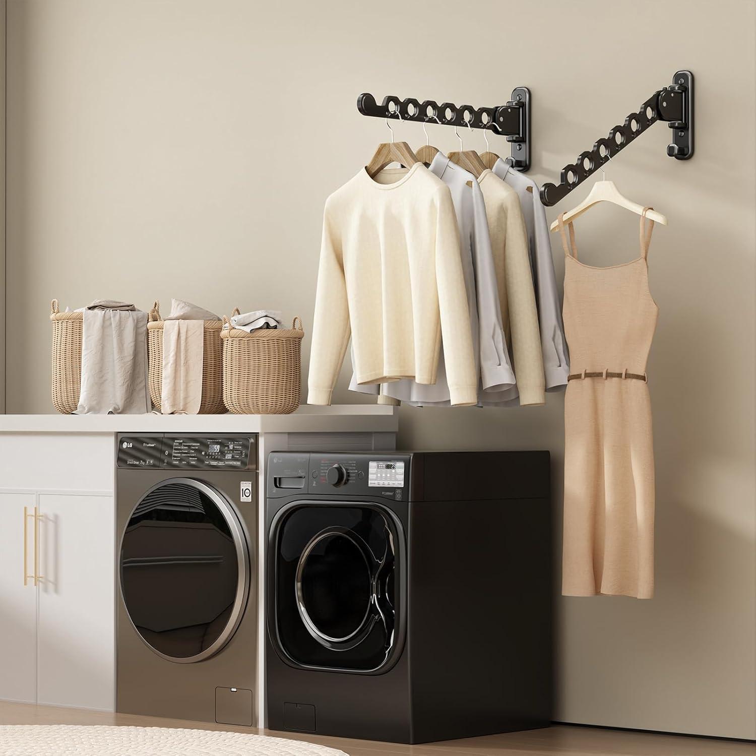 Perchero Plegable Montado en la Pared Danpoo Negro