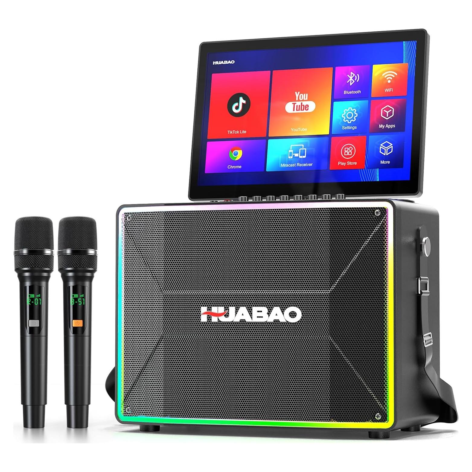 Máquina de Karaoke Inteligente A116 con Pantalla 14" y 2 Micrófonos