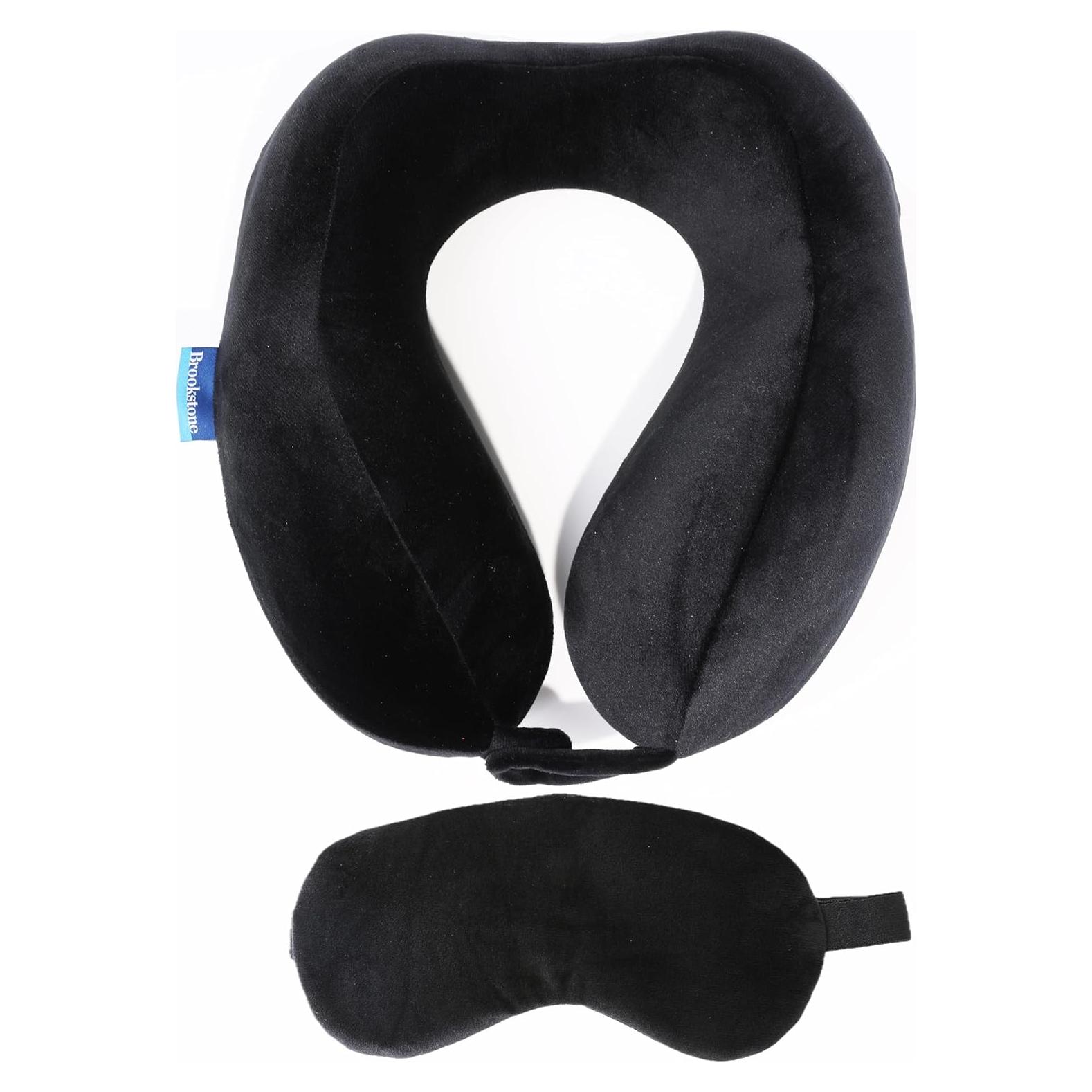Conjunto de almohada de viaje Brookstone con máscara para ojos