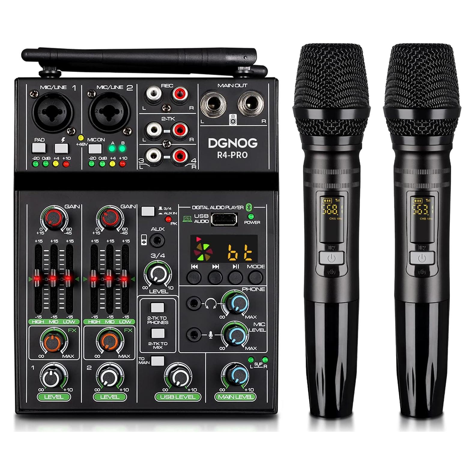 Mezclador de Audio R4 Pro 4 Canales Bluetooth USB 48V