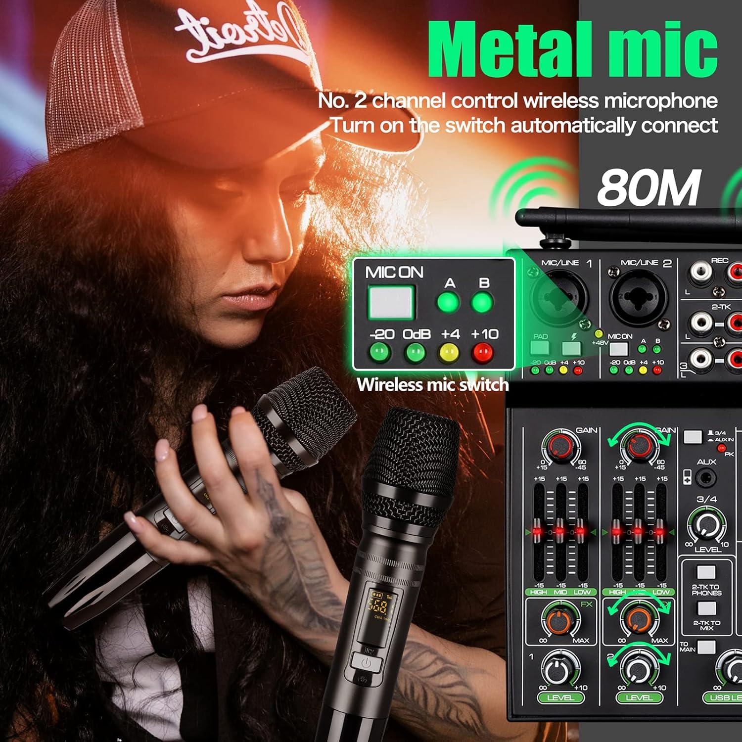 Mezclador de Audio R4 Pro 4 Canales Bluetooth USB 48V