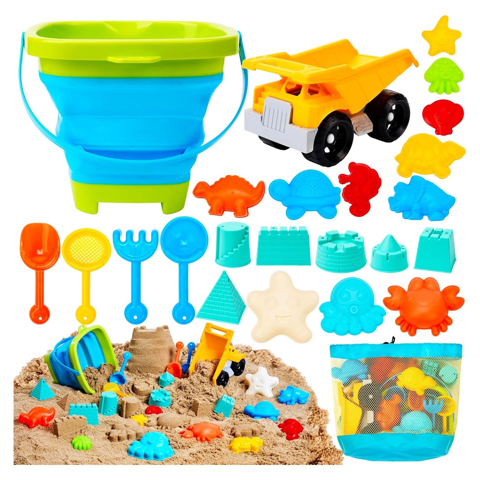 Juego de Juguetes de Playa Sloosh 24 Piezas con Camión