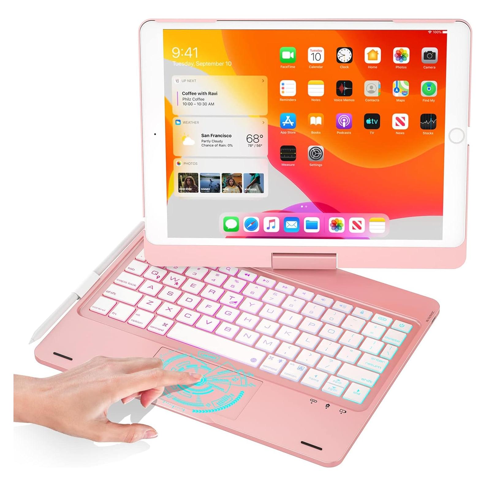 Funda Teclado BABG para iPad 10.2"/10.5" Oro Rosa