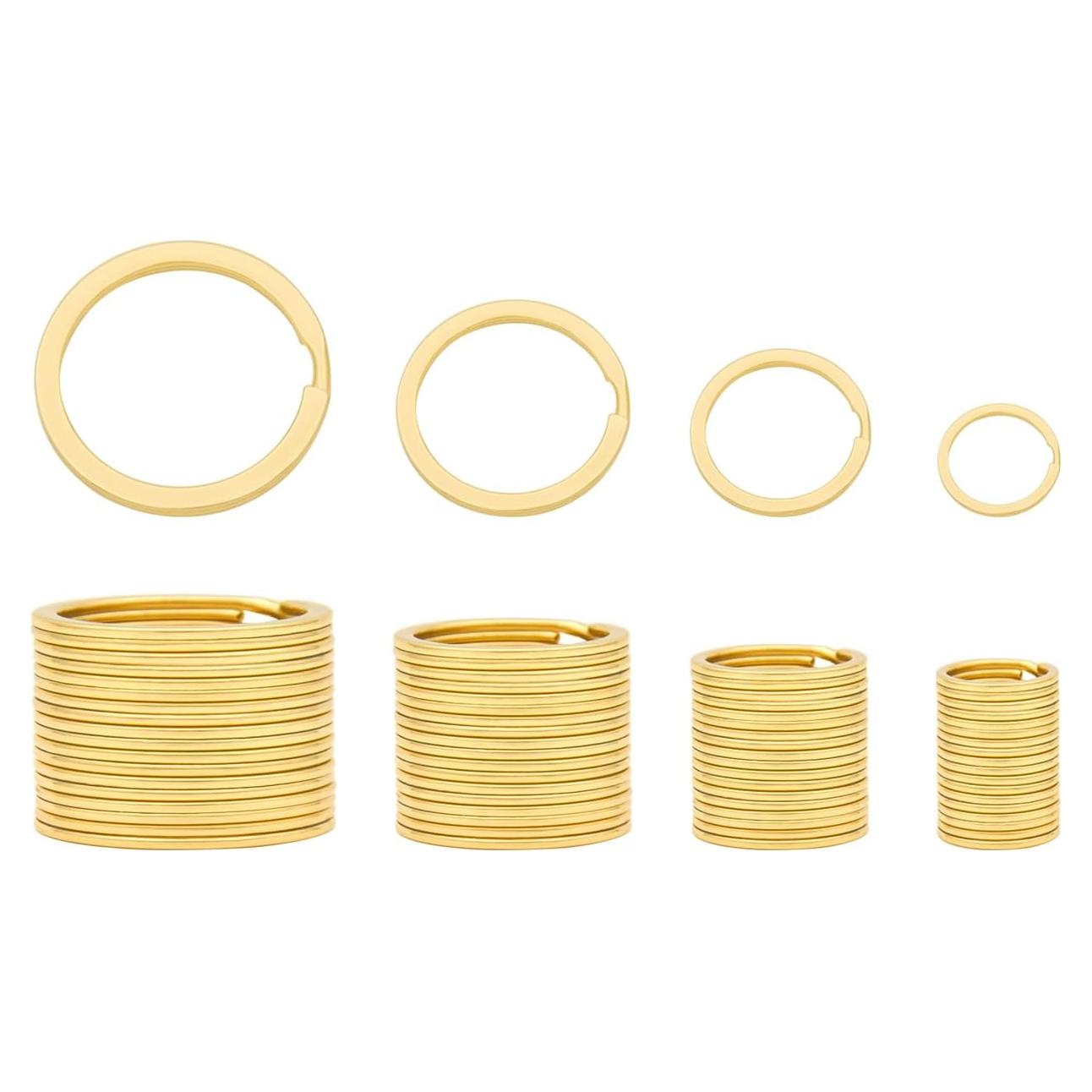 Paquete de 40 Anillos de Llave de Metal Dorado ZoloAJay