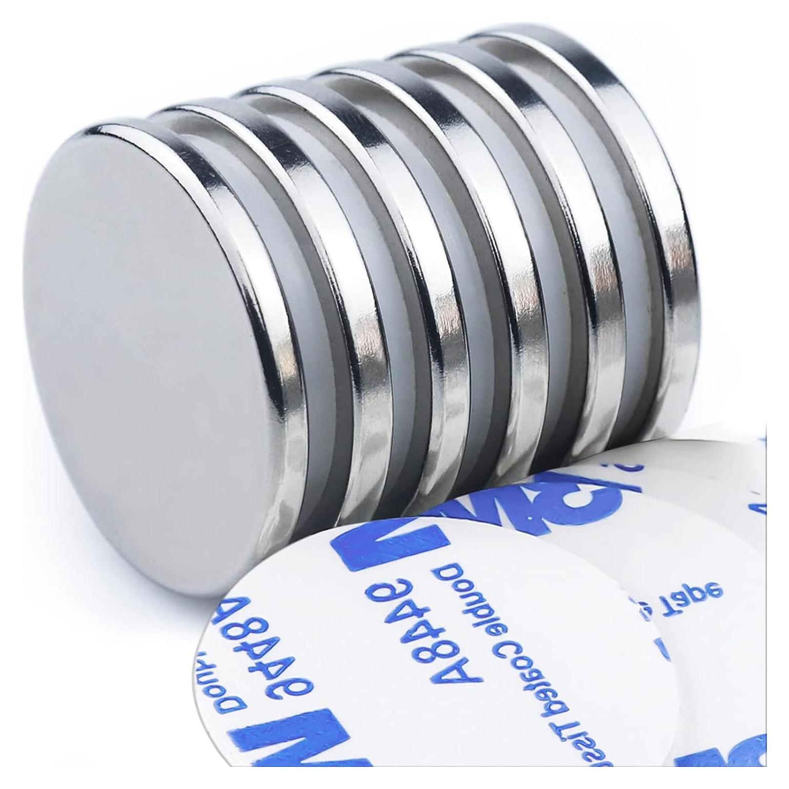 Imanes de Neodimio DIYMAG 3,20 cm con adhesivo - Paquete de 6