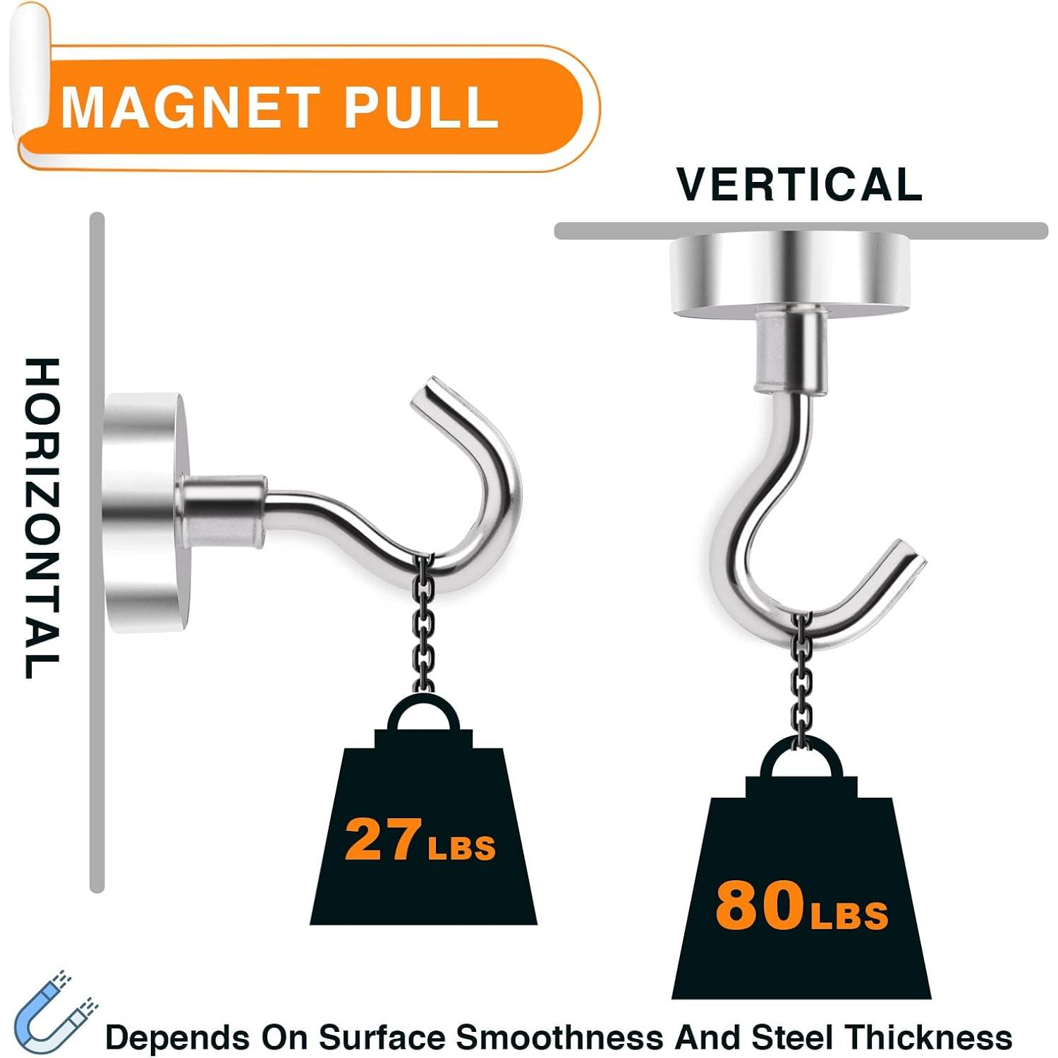 Ganchos Magnéticos MIKEDE 10 Pcs 36 kg Alta Resistencia
