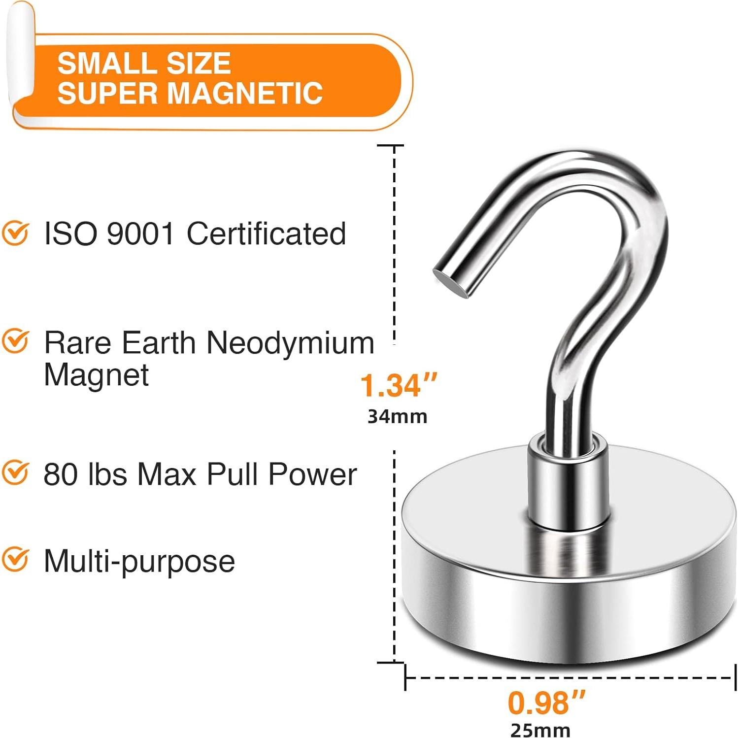 Ganchos Magnéticos MIKEDE 10 Pcs 36 kg Alta Resistencia