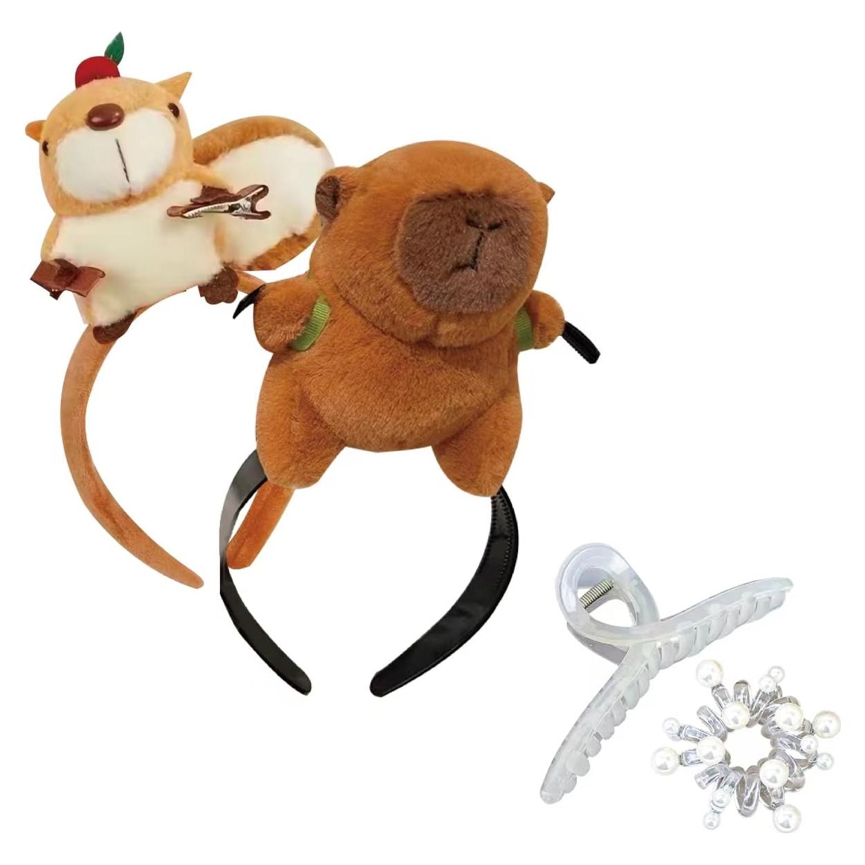 Diadema de peluche divertida Tumahe para disfraz Halloween 2 pcs