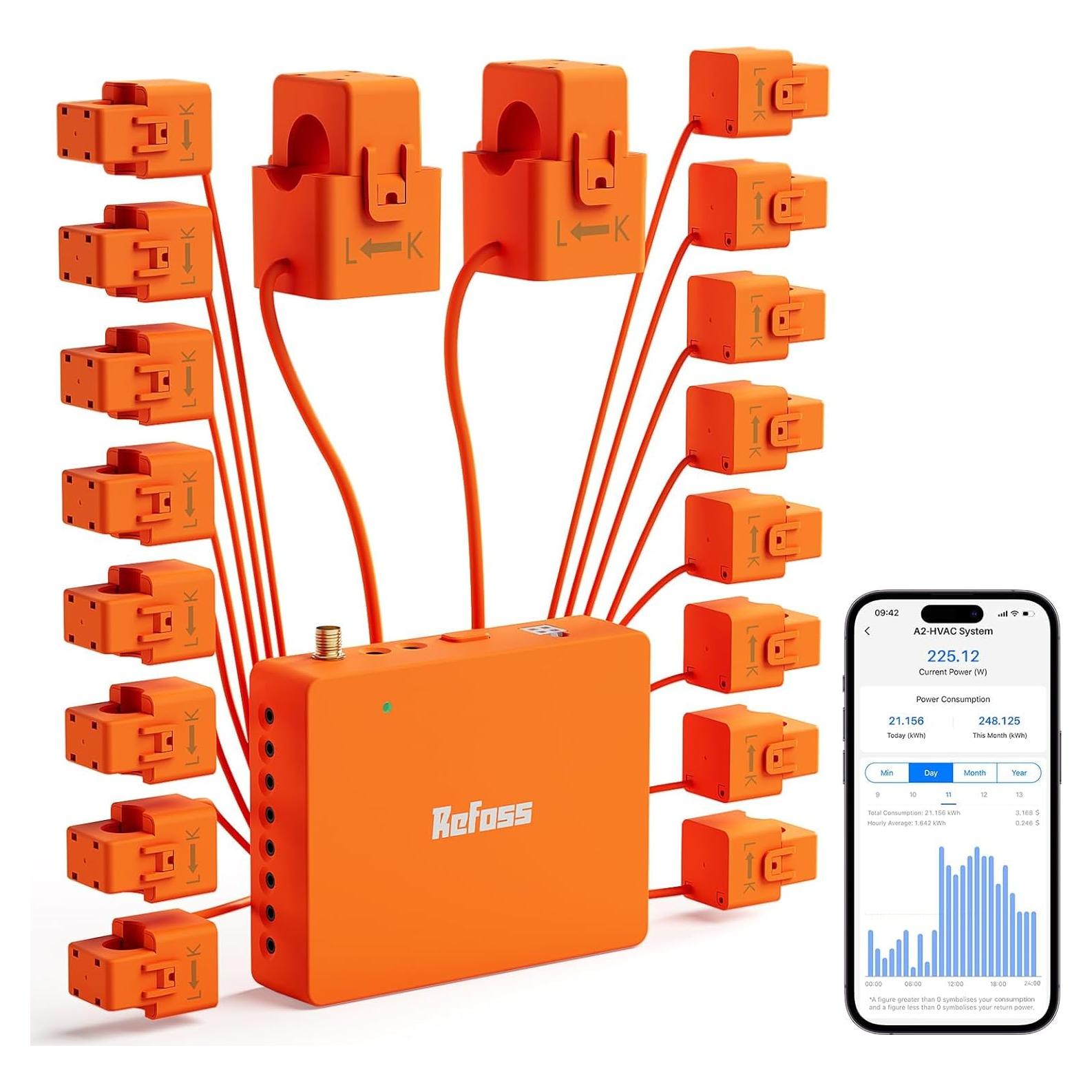 Monitor de Energía Refoss EM16 200A y 16x60A WiFi