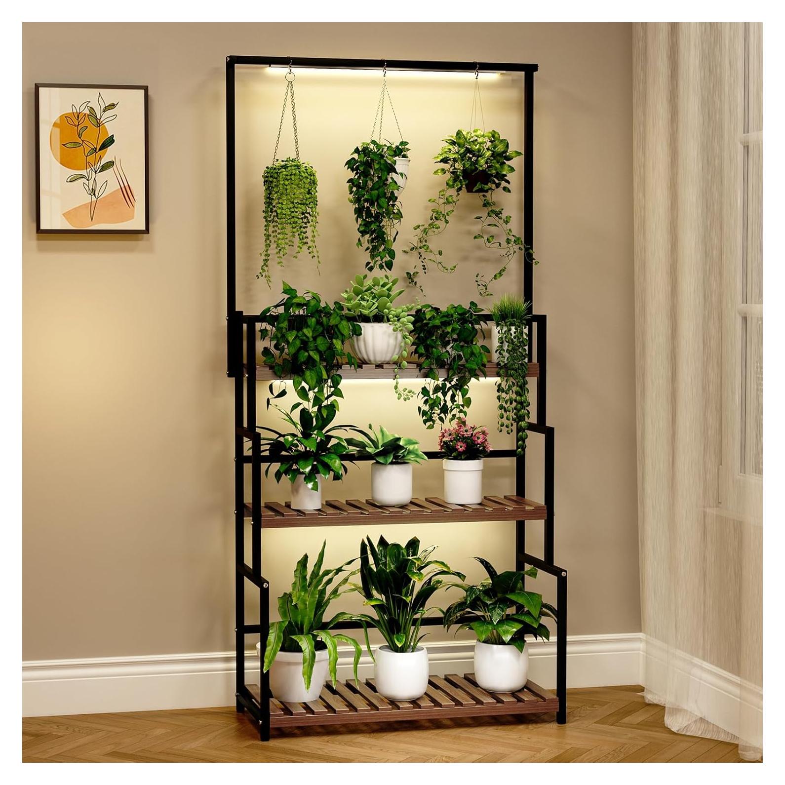 Soporte de Planta Colgante Nedechom con Luz de Crecimiento 3 Niveles