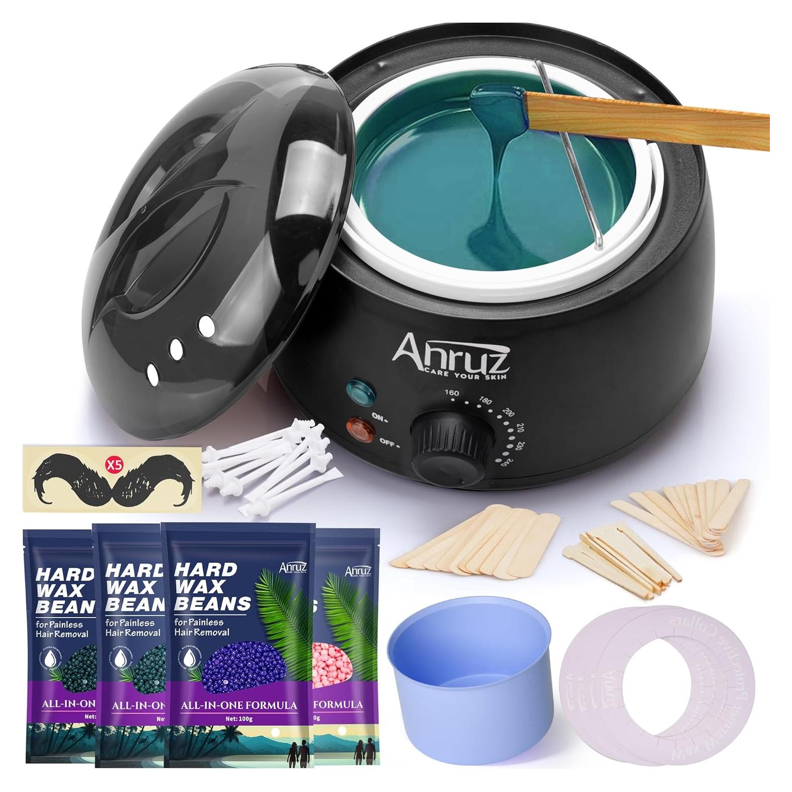 Kit de Depilación ANRUZ 56 Piezas - Cera Dura y Calentador