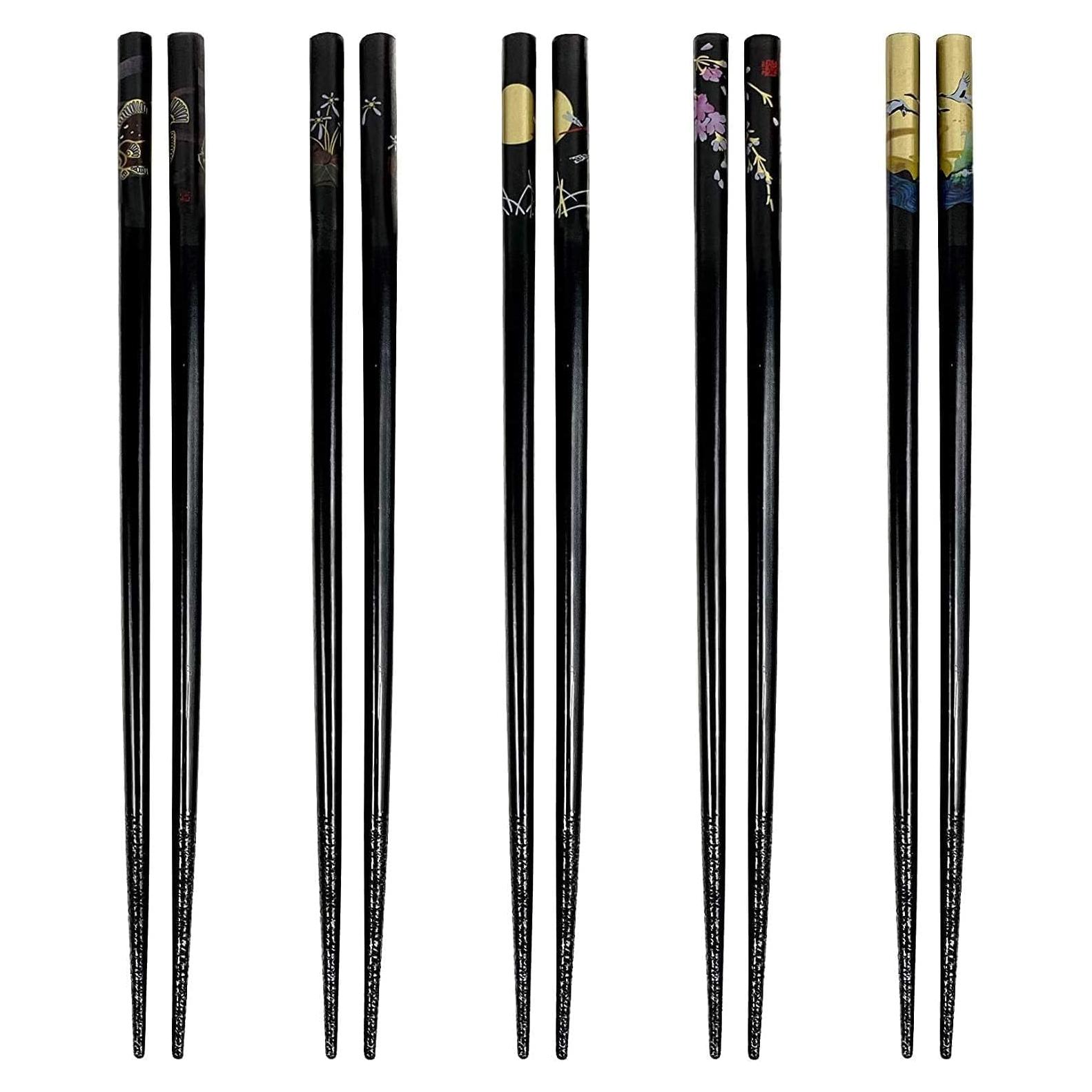 Set de 5 Pares de Palillos de Bambú JapanBargain 23 cm