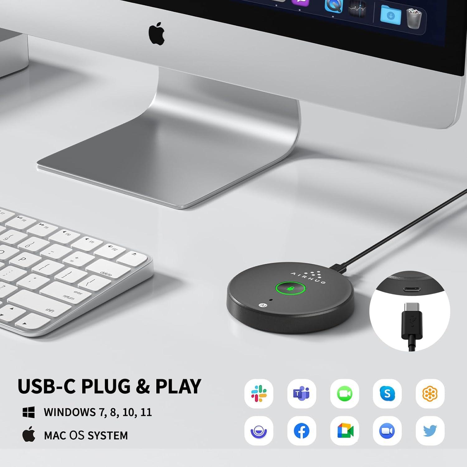Micrófono USB AIRHUG 21 Omnidireccional con Reducción de Ruido