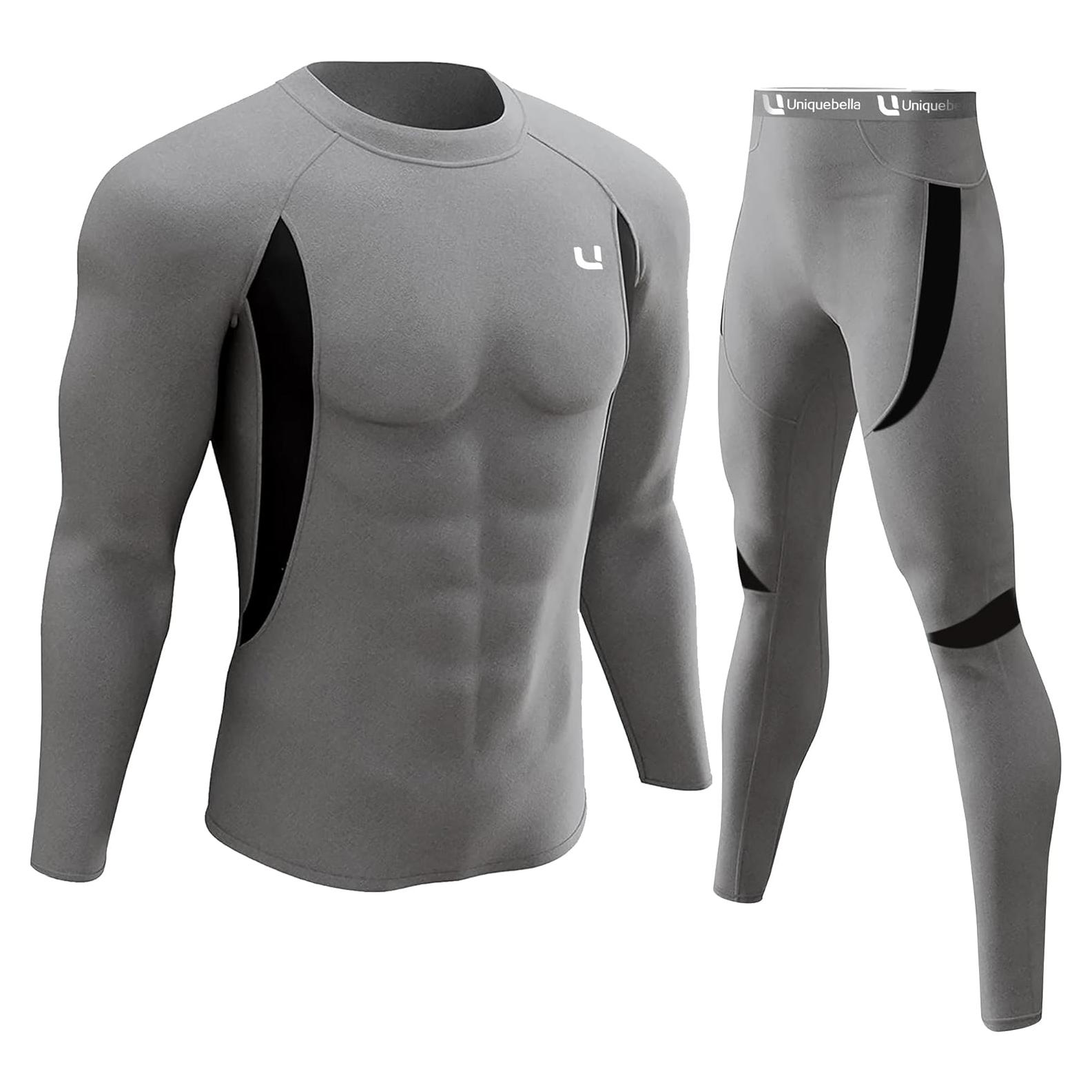 Ropa Interior Térmica UNIQUEBELLA para Hombre Gris Talla Grande