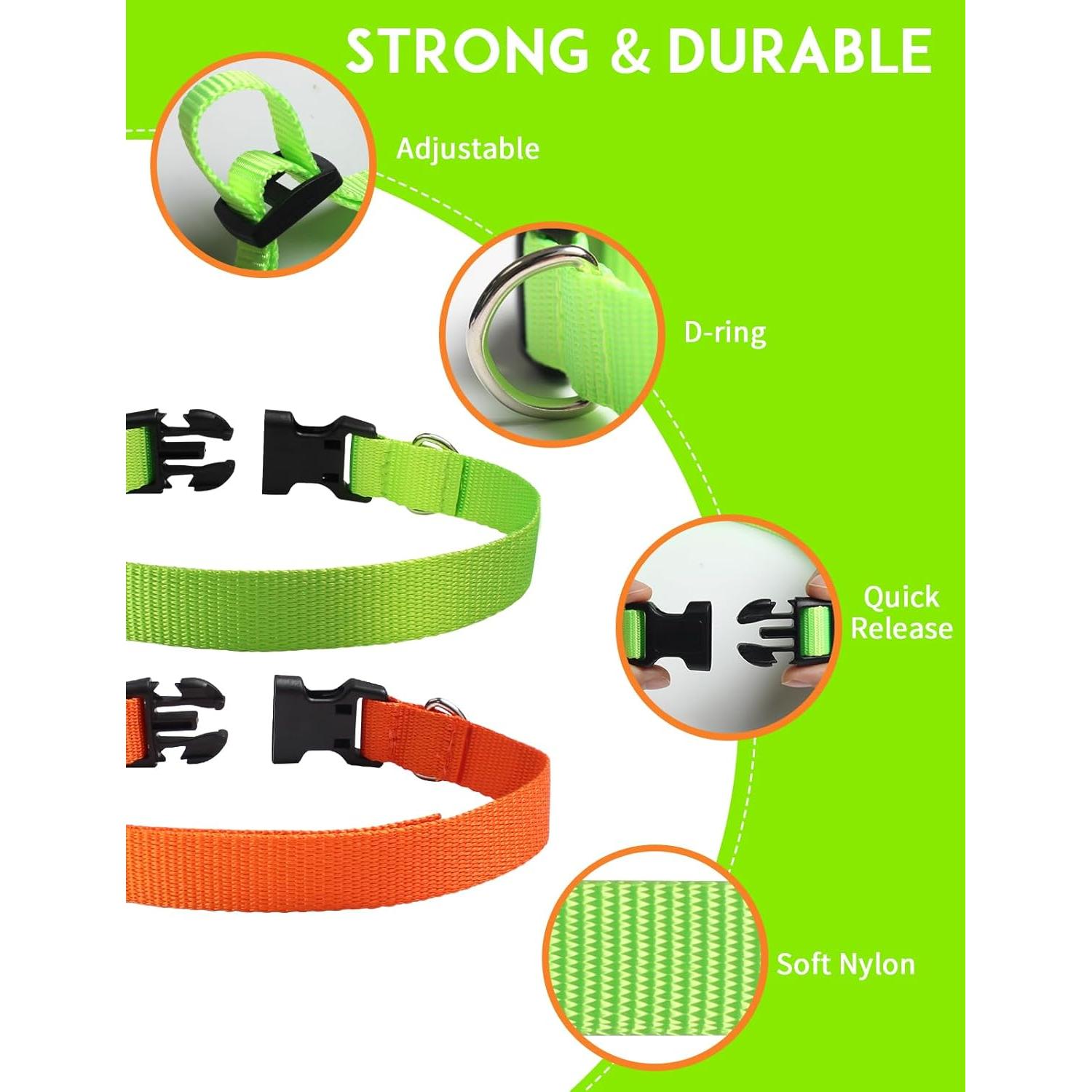 Collar Ajustable PaiPaitek para Perros - Nylon Duradero 1.9 cm