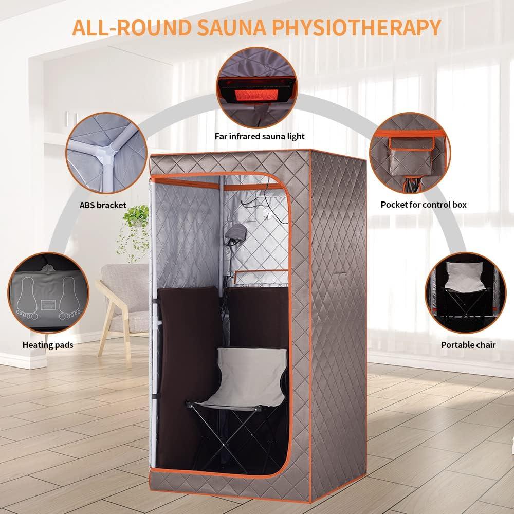 Sauna Infrarroja Portátil TaTalife 86x86x169cm con Control Remoto