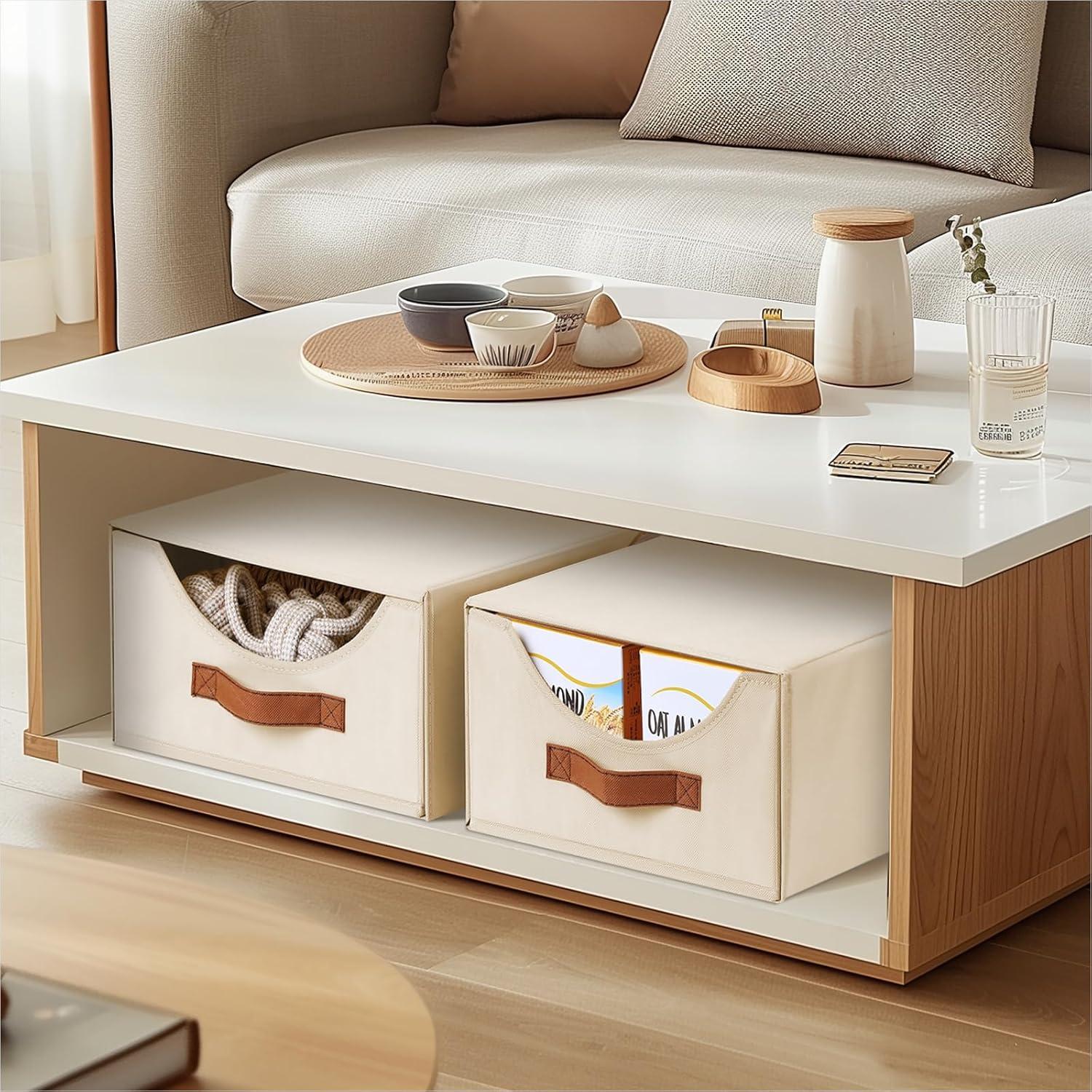 Cajones de Almacenamiento Apilables Homsorout 4 Piezas Beige